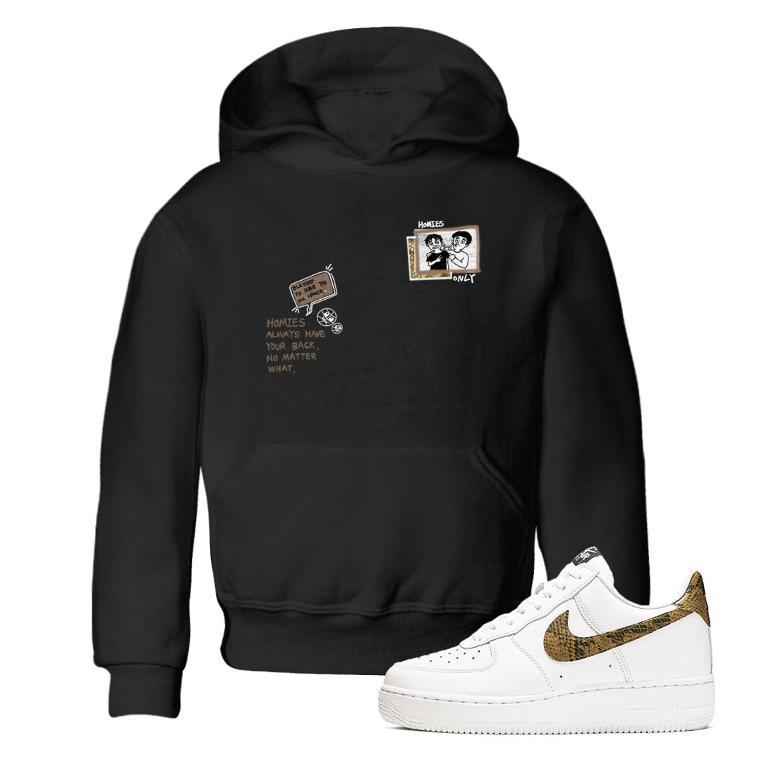 Air Force 1 Ivory Snake shirt to match jordans Homies Only sneaker tees Air Force 1 Ivory Snake Drip Gear Zone baby toddler Black 1 cotton Shirt