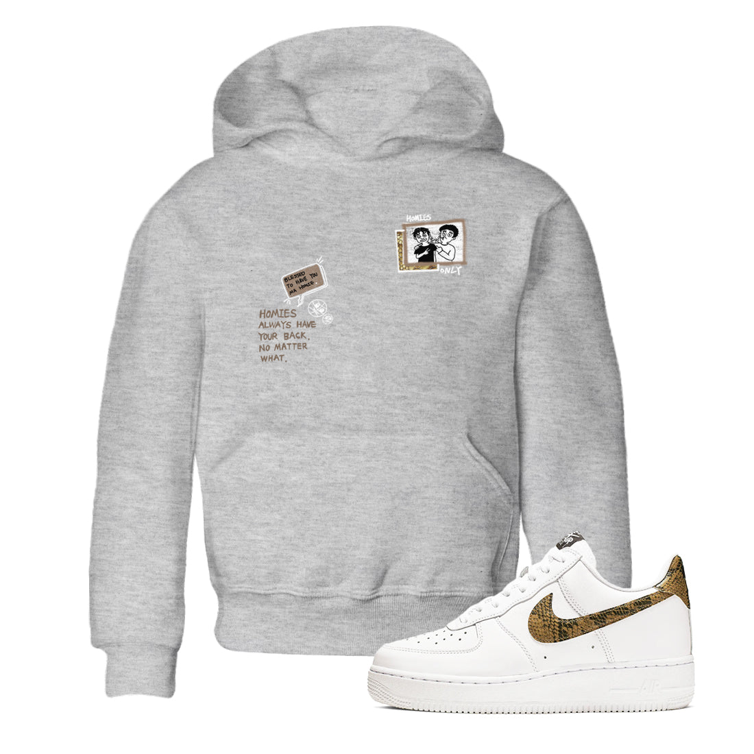 Air Force 1 Ivory Snake shirt to match jordans Homies Only sneaker tees Air Force 1 Ivory Snake Drip Gear Zone baby toddler Heather Grey 1 cotton Shirt