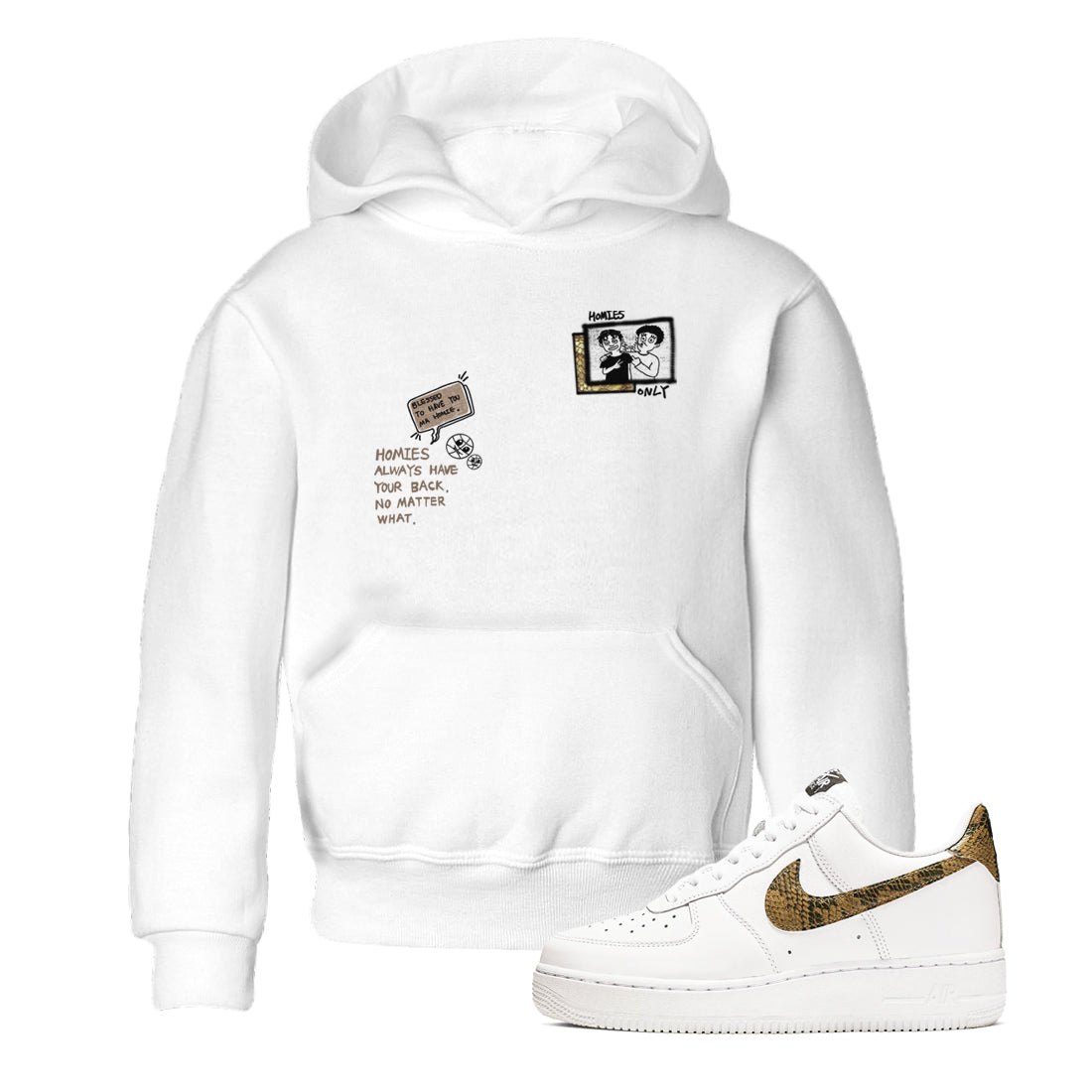 Air Force 1 Ivory Snake shirt to match jordans Homies Only sneaker tees Air Force 1 Ivory Snake Drip Gear Zone baby toddler White 1 cotton Shirt