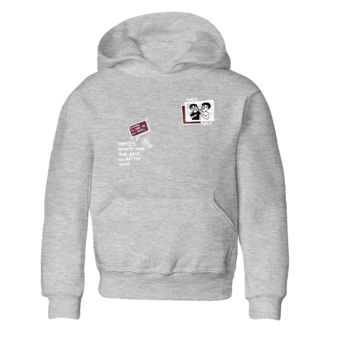 AJ1 High '85 Metallic Burgundy shirts to match jordans Homies Only sneaker match tees 1s High '85 Metallic Burgundy Drip Gear Zone streetwear brand Baby and Youth Heather Grey 2 cotton tee