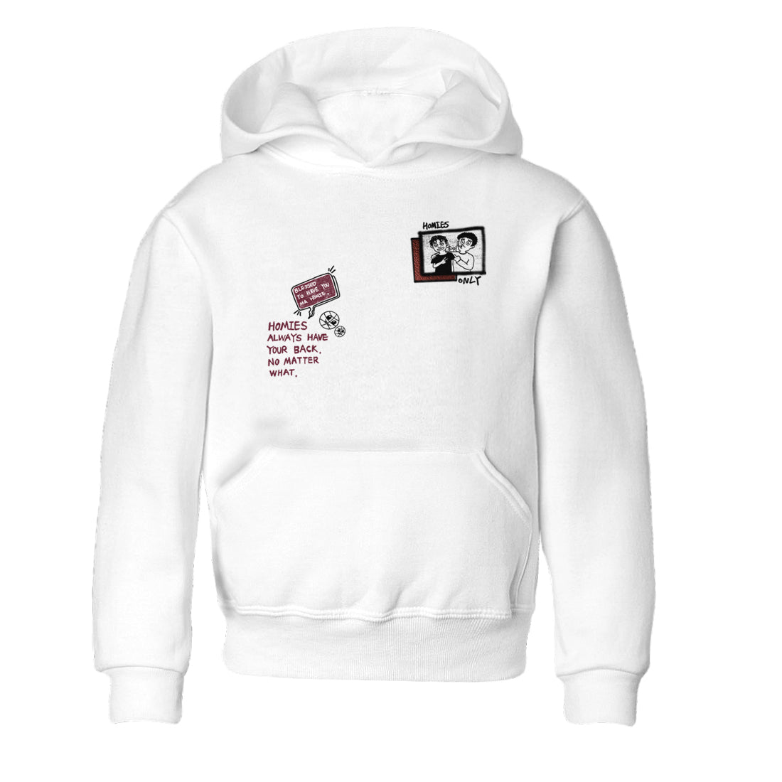 AJ1 High '85 Metallic Burgundy shirts to match jordans Homies Only sneaker match tees 1s High '85 Metallic Burgundy Drip Gear Zone streetwear brand Baby and Youth White 2 cotton tee