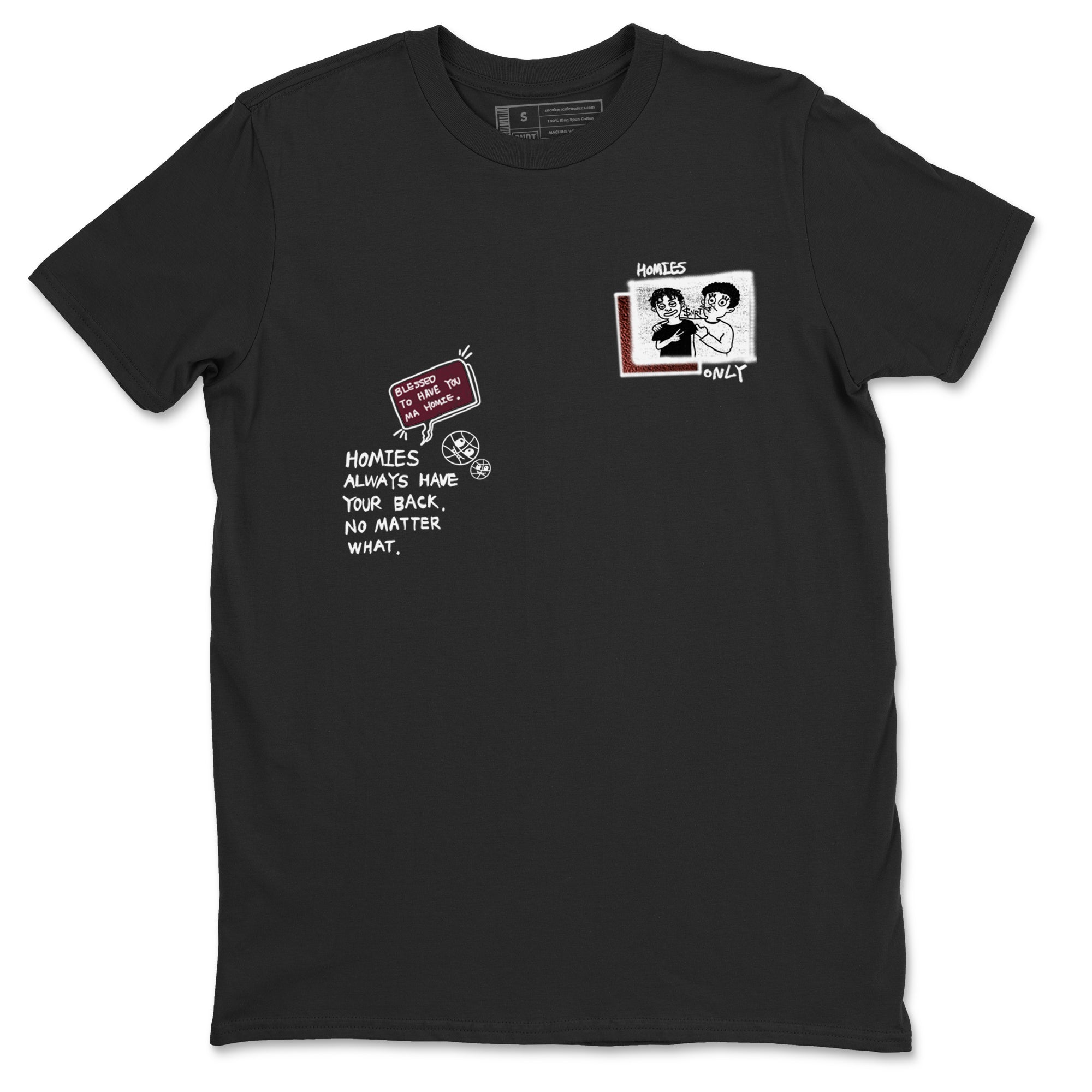 AJ1 High '85 Metallic Burgundy shirts to match jordans Homies Only sneaker match tees 1s High '85 Metallic Burgundy Drip Gear Zone streetwear brand Black 2 unisex cotton tee