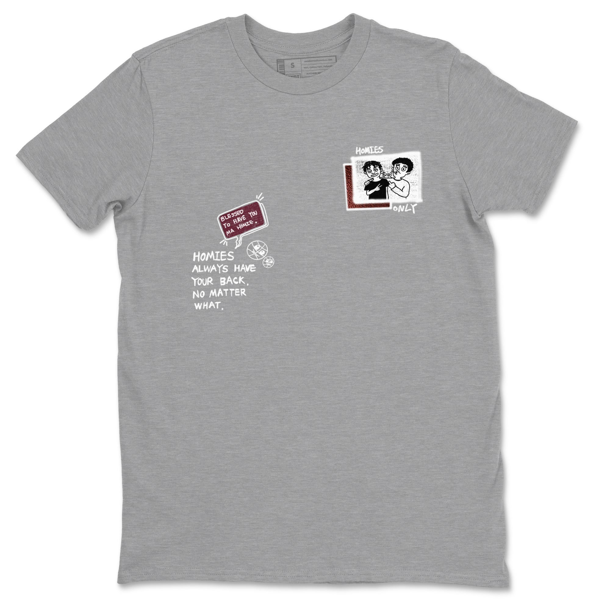 AJ1 High '85 Metallic Burgundy shirts to match jordans Homies Only sneaker match tees 1s High '85 Metallic Burgundy Drip Gear Zone streetwear brand Heather Grey 2 unisex cotton tee
