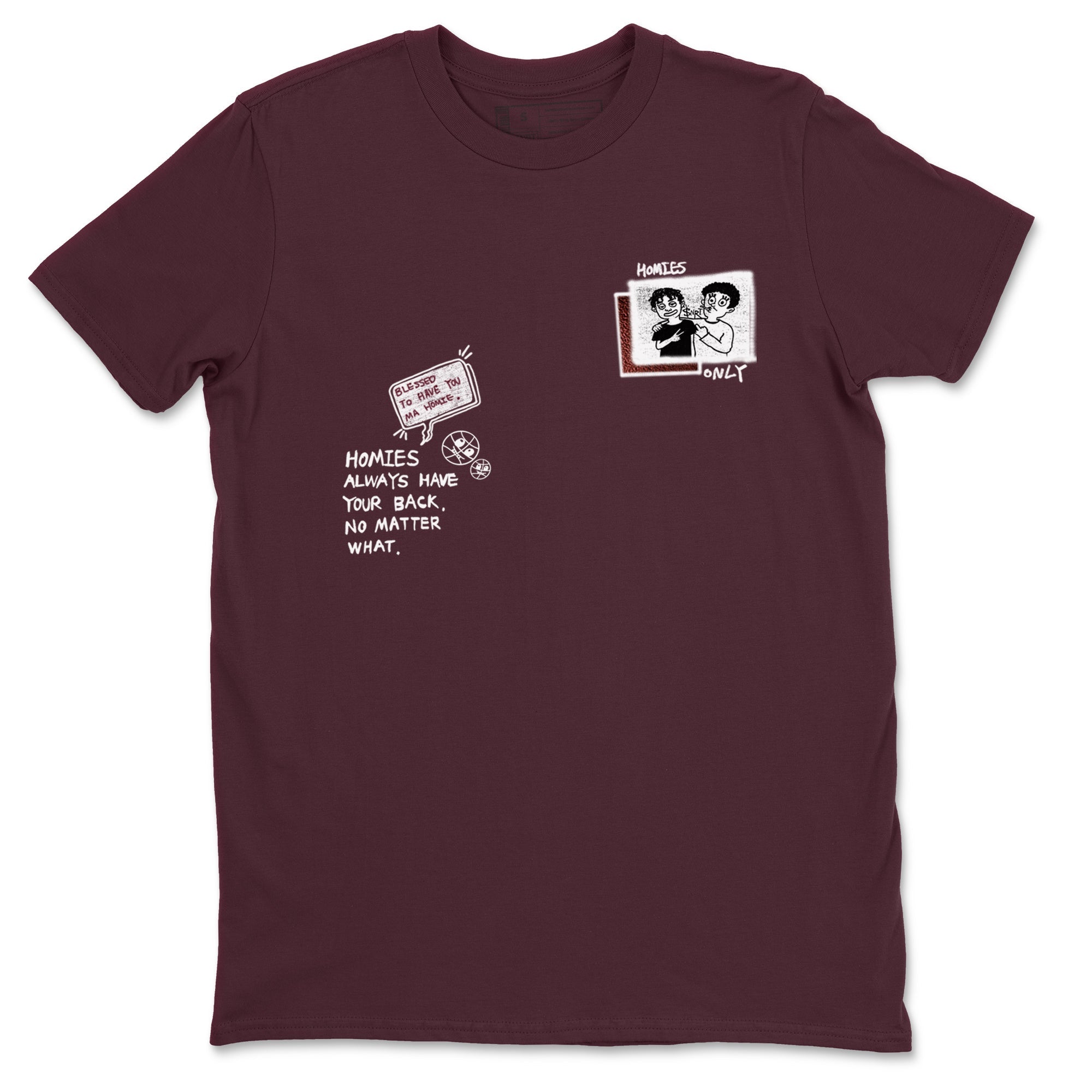 AJ1 High '85 Metallic Burgundy shirts to match jordans Homies Only sneaker match tees 1s High '85 Metallic Burgundy Drip Gear Zone streetwear brand Maroon 2 unisex cotton tee