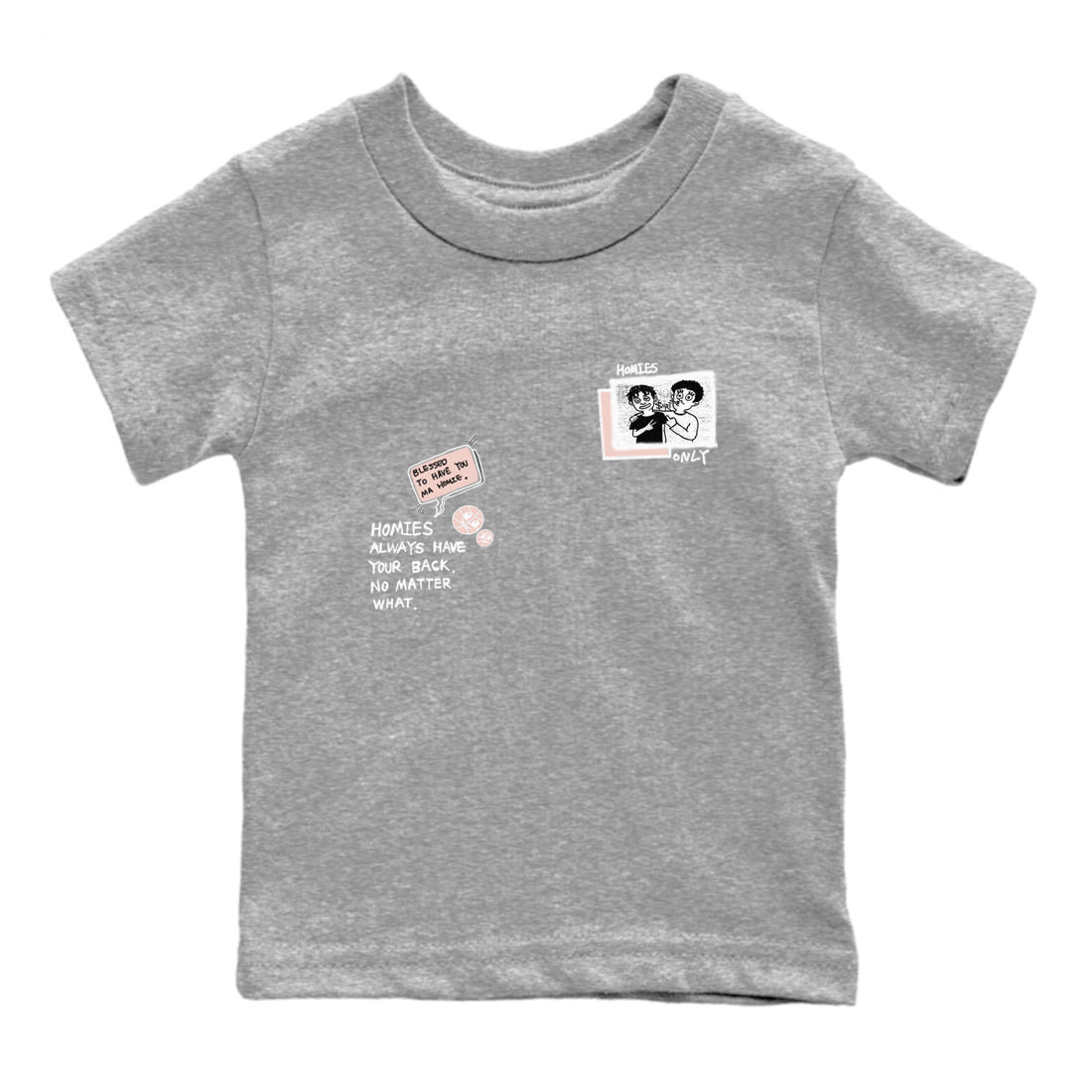 11s Legend Pink shirts to match jordans Homies Only sneaker match tees Air Jordan 11 Legend Pink Drip Gear Zone streetwear brand Baby and Youth Heather Grey 2 cotton tee