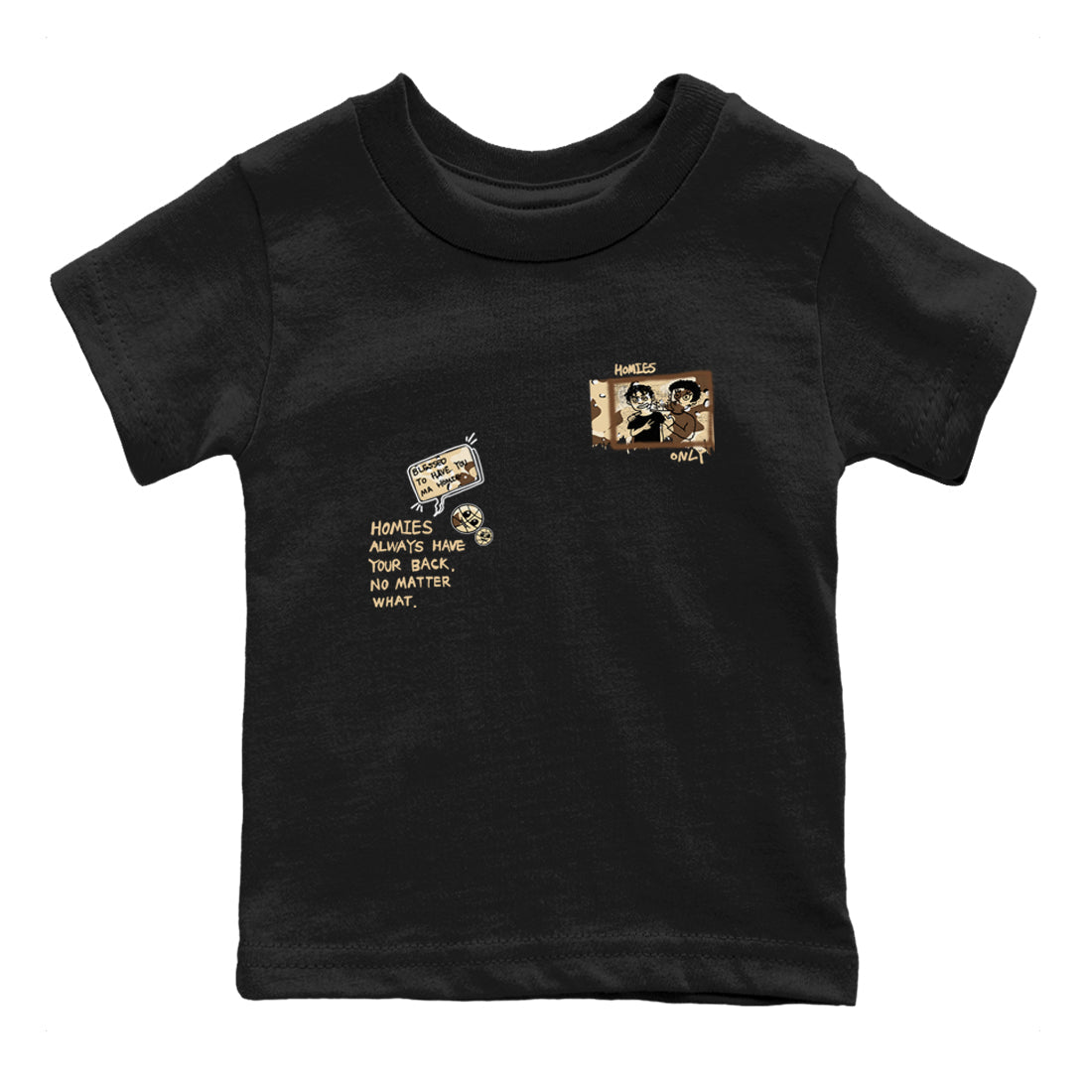 AJ3 Desert Camo shirts to match jordans Homies Only sneaker match tees Air Jordan 3 Desert Camo Drip Gear Zone streetwear brand Baby and Youth Black 2 cotton tee