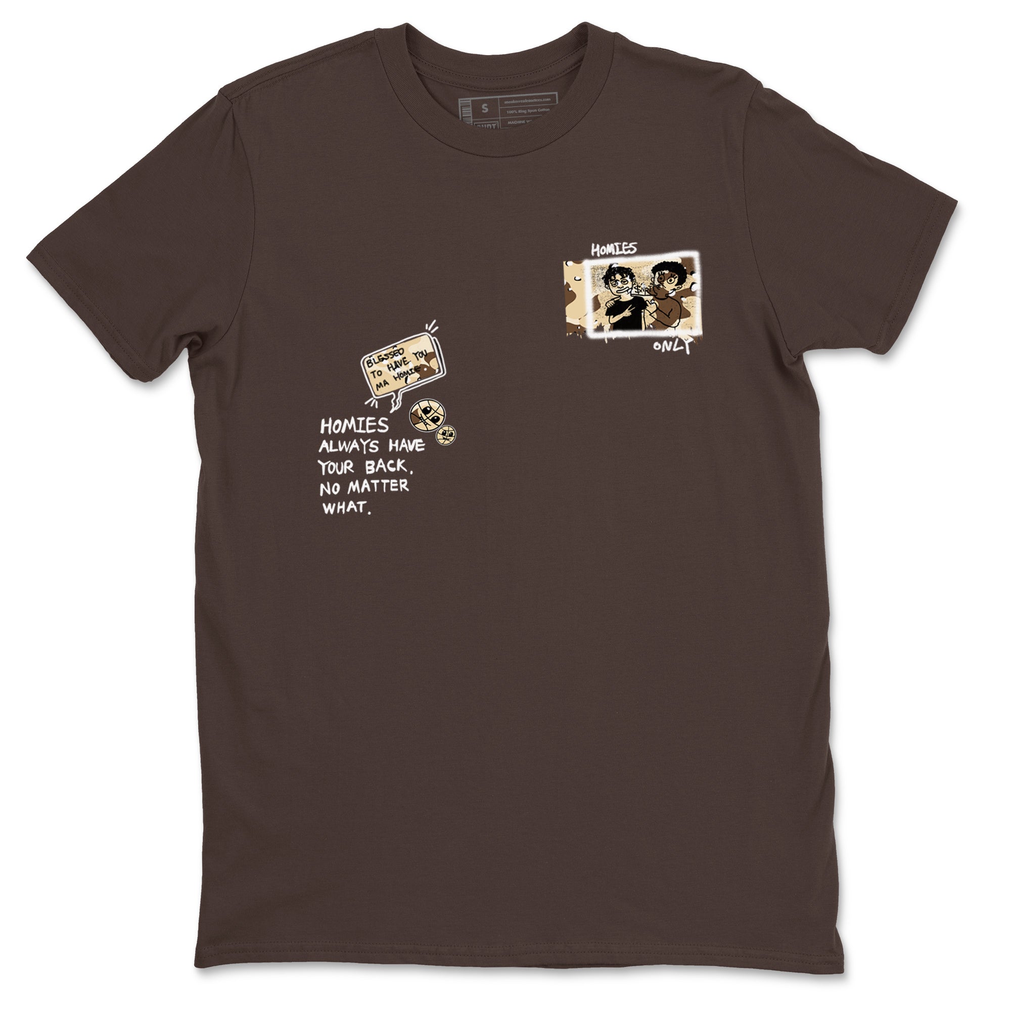 AJ3 Desert Camo shirts to match jordans Homies Only sneaker match tees Air Jordan 3 Desert Camo Drip Gear Zone streetwear brand Dark Chocolate 2 unisex cotton tee