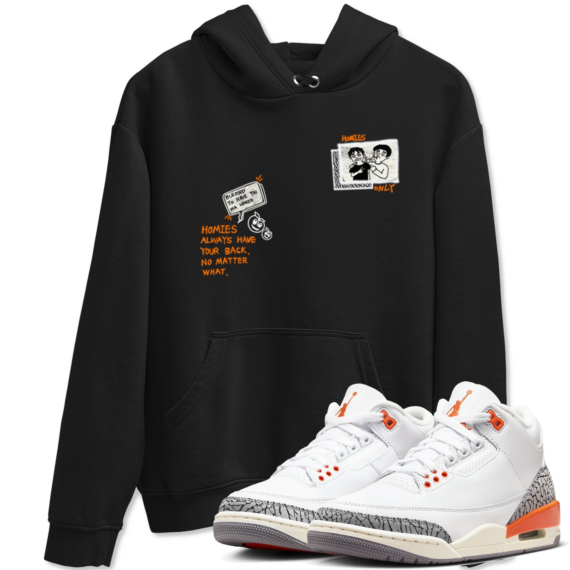 3s Georgia Peach shirt to match jordans Homies Only sneaker tees Air Jordan 3 Georgia Peach Drip Gear Zone unisex cotton Black 1 crew neck shirt