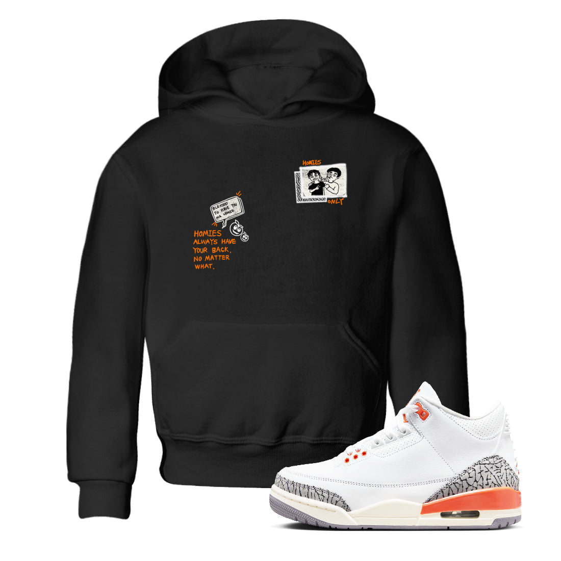 3s Georgia Peach shirt to match jordans Homies Only sneaker tees Air Jordan 3 Georgia Peach Drip Gear Zone baby toddler Black 1 cotton Shirt