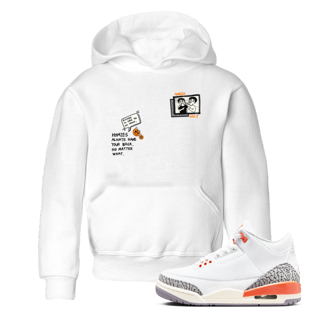 3s Georgia Peach shirt to match jordans Homies Only sneaker tees Air Jordan 3 Georgia Peach Drip Gear Zone baby toddler White 1 cotton Shirt