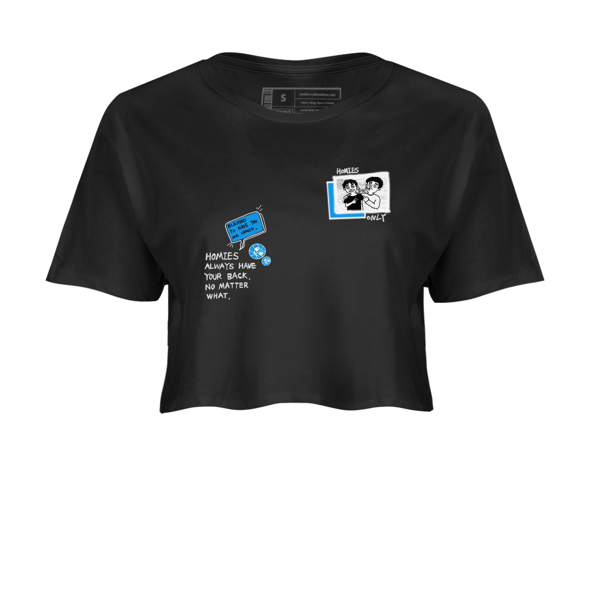 4s Military Blue shirt to match jordans Homies Only sneaker tees Air Jordan 4 Military Blue Drip Gear Zone Black 2 crop length shirt