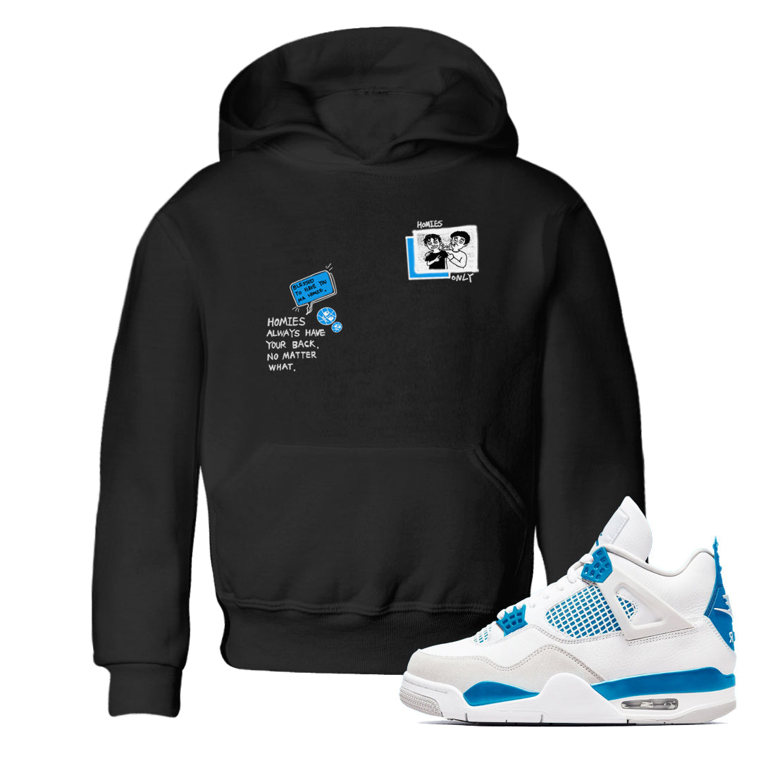 4s Military Blue shirt to match jordans Homies Only sneaker tees Air Jordan 4 Military Blue Drip Gear Zone baby toddler Black 1 cotton Shirt
