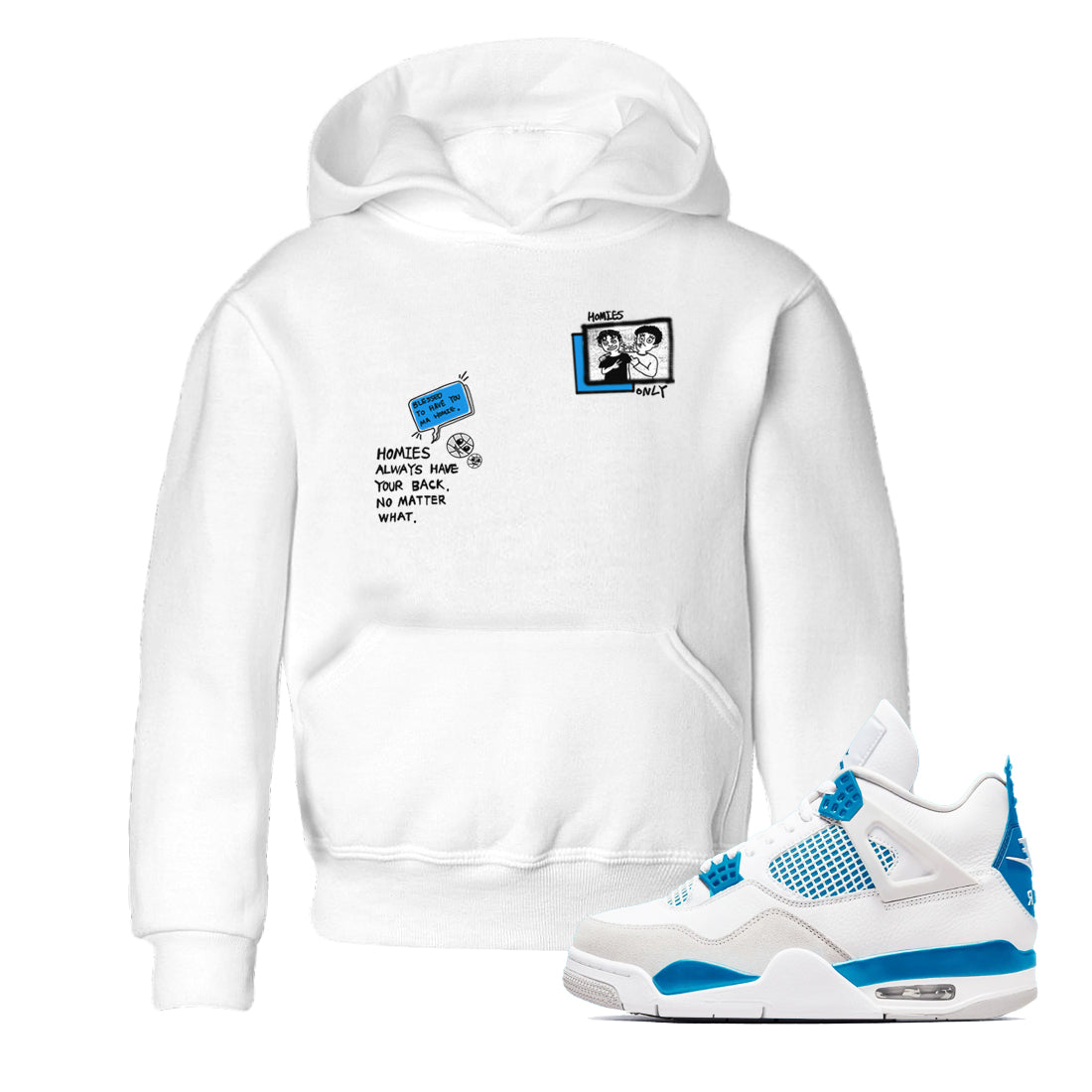 4s Military Blue shirt to match jordans Homies Only sneaker tees Air Jordan 4 Military Blue Drip Gear Zone baby toddler White 1 cotton Shirt