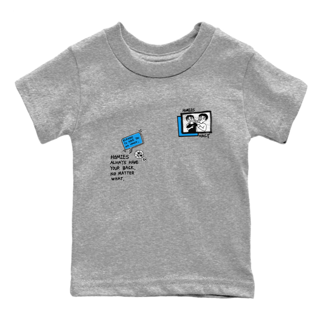 4s Military Blue shirt to match jordans Homies Only sneaker tees Air Jordan 4 Military Blue Drip Gear Zone baby toddler Heather Grey 2 cotton Shirt