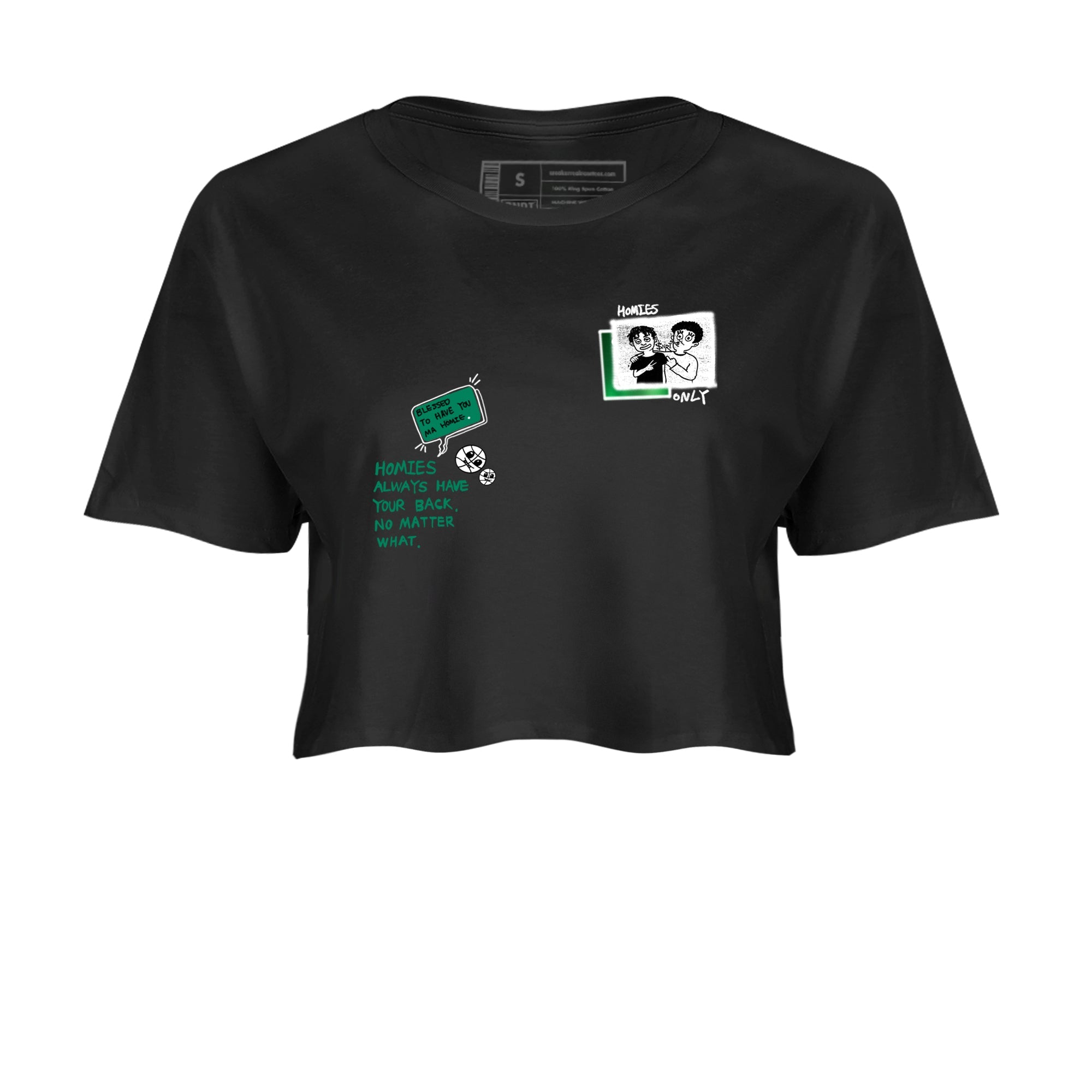 4s Oxidized Green shirts to match jordans Homies Only sneaker match tees Air Jordan 4 Oxidized Green Drip Gear Zone streetwear brand Black 2 crop tee