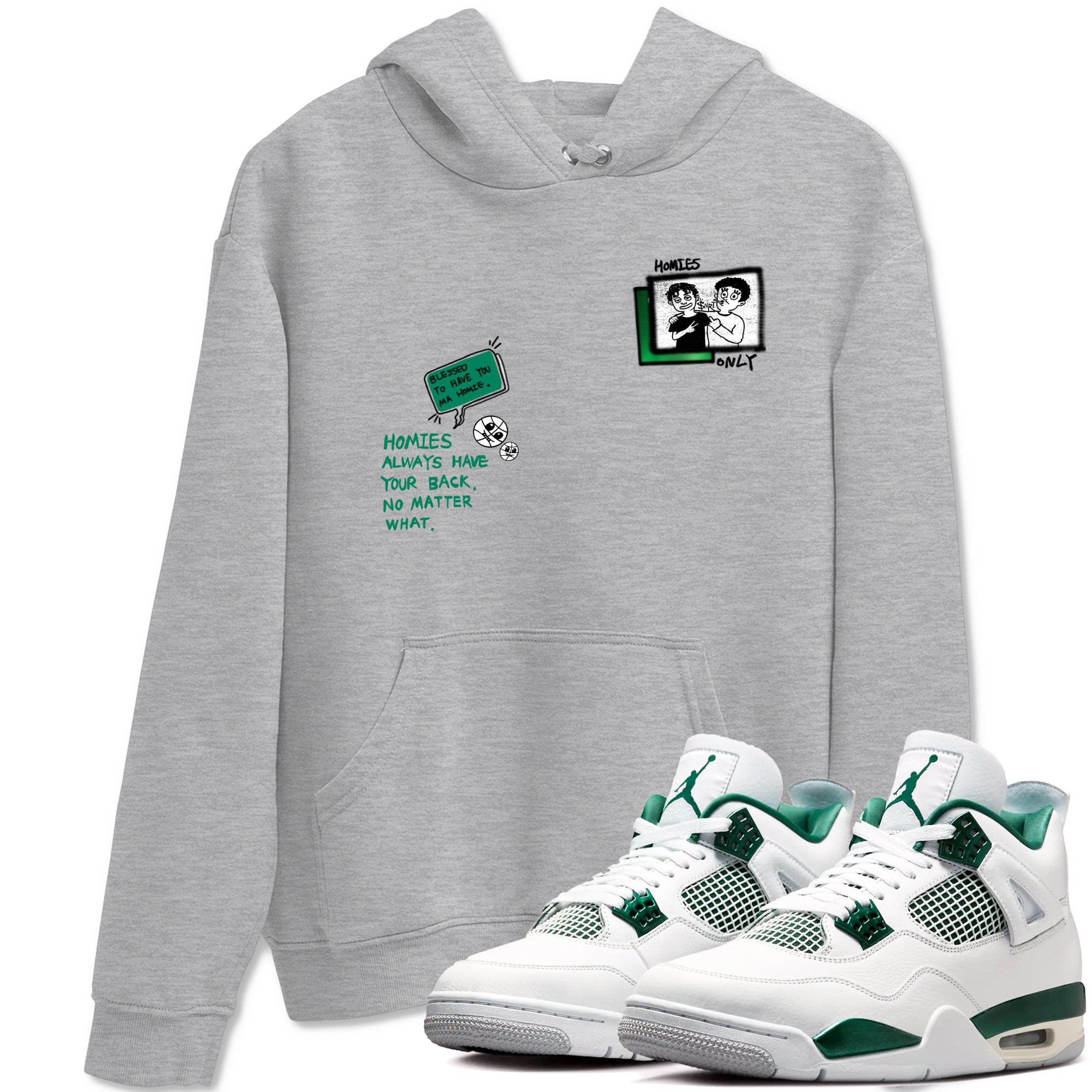 4s Oxidized Green shirts to match jordans Homies Only sneaker match tees Air Jordan 4 Oxidized Green Drip Gear Zone streetwear brand Heather Grey 1 unisex cotton tee