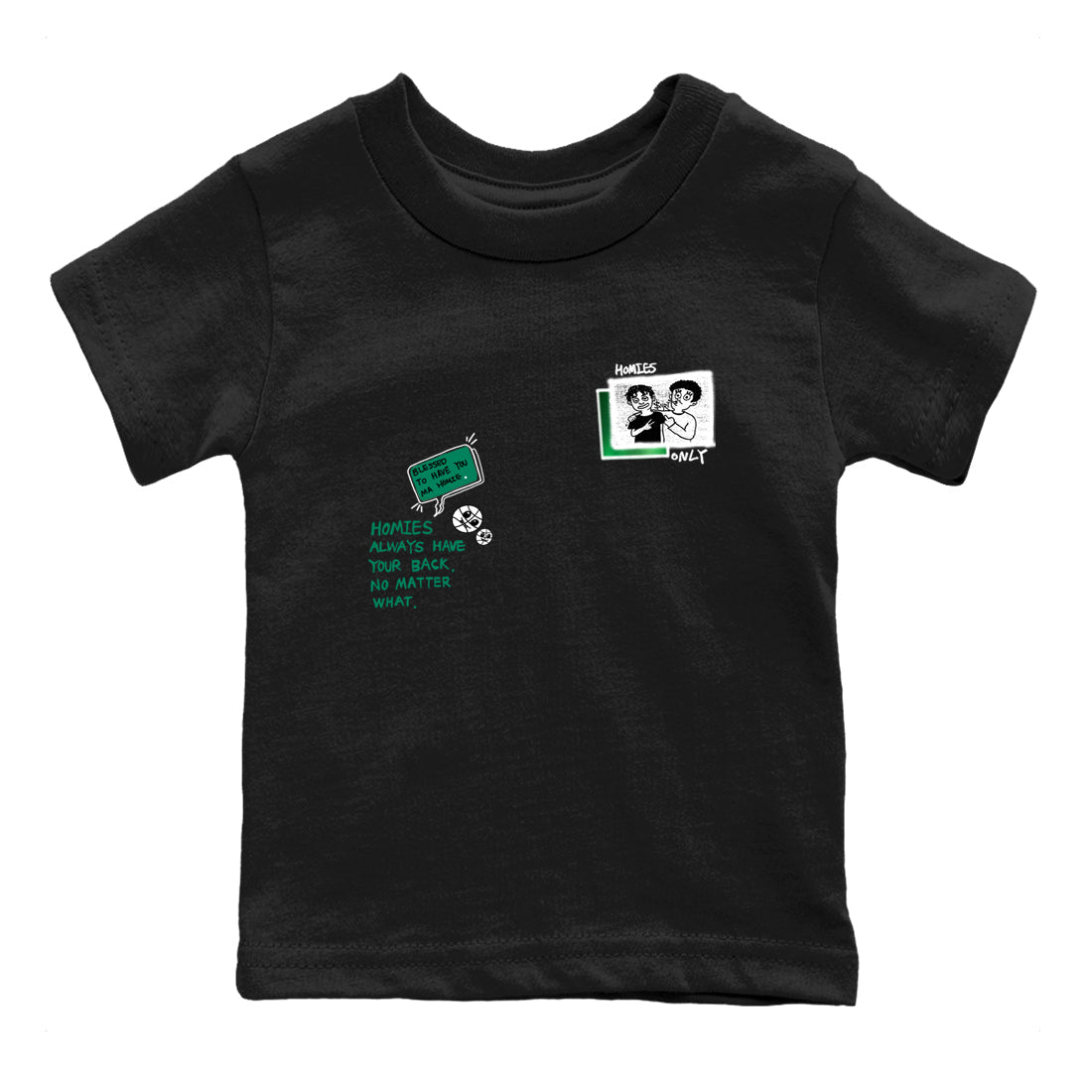 4s Oxidized Green shirts to match jordans Homies Only sneaker match tees Air Jordan 4 Oxidized Green Drip Gear Zone streetwear brand Baby and Youth Black 2 cotton tee