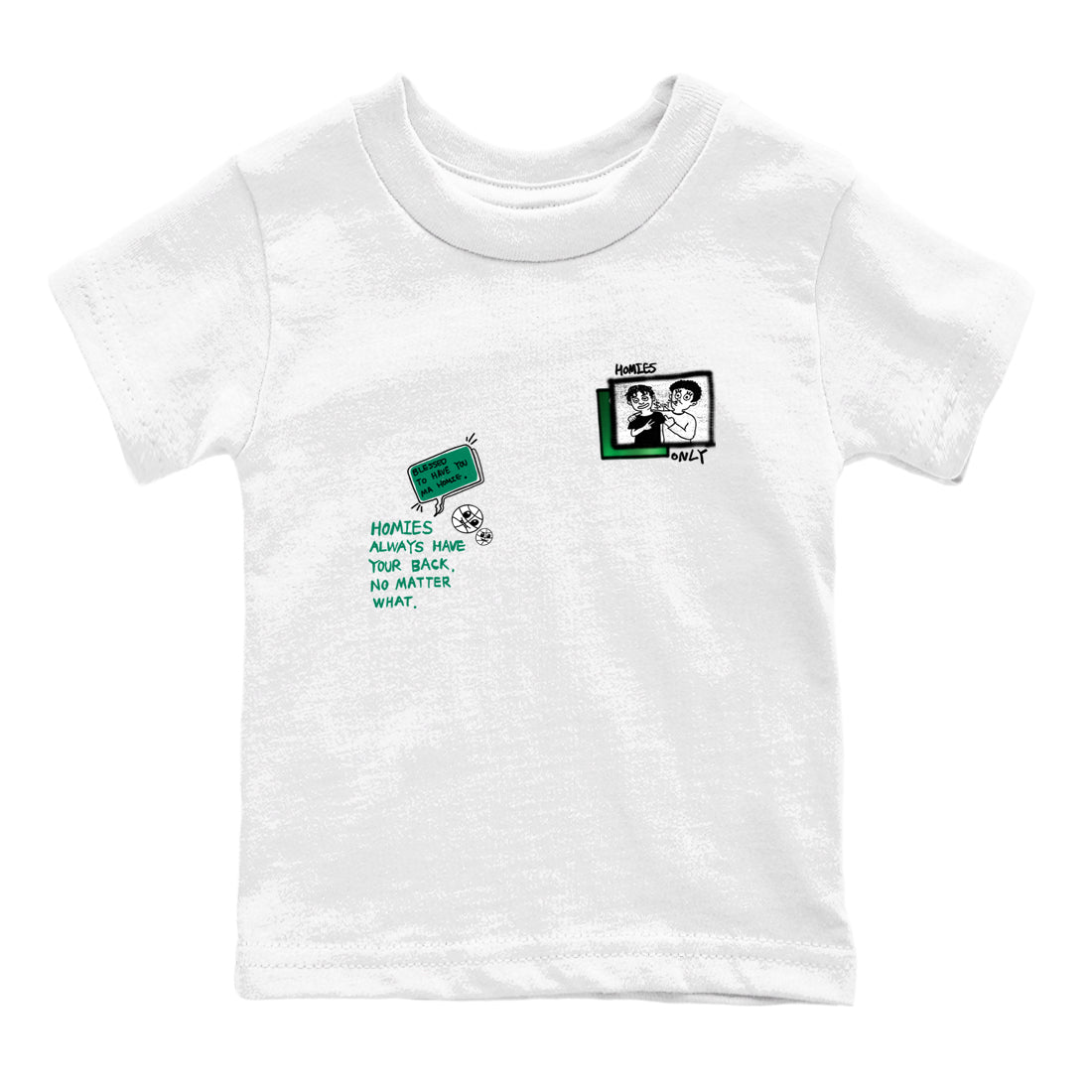 4s Oxidized Green shirts to match jordans Homies Only sneaker match tees Air Jordan 4 Oxidized Green Drip Gear Zone streetwear brand Baby and Youth White 2 cotton tee