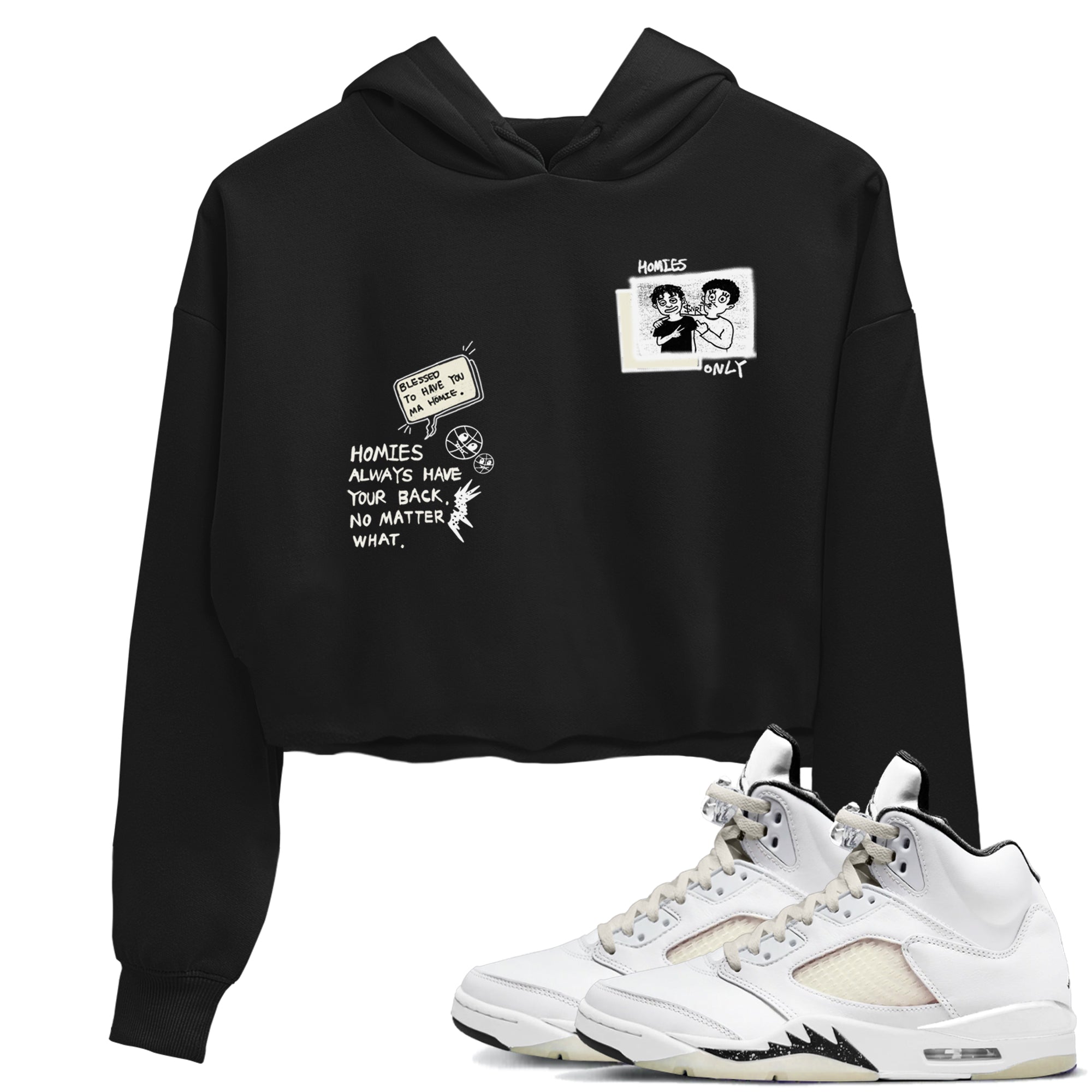 AJ5 Sail shirt to match jordans Homies Only sneaker tees Air Jordan 5 Sail Drip Gear Zone Black 1 crop length shirt