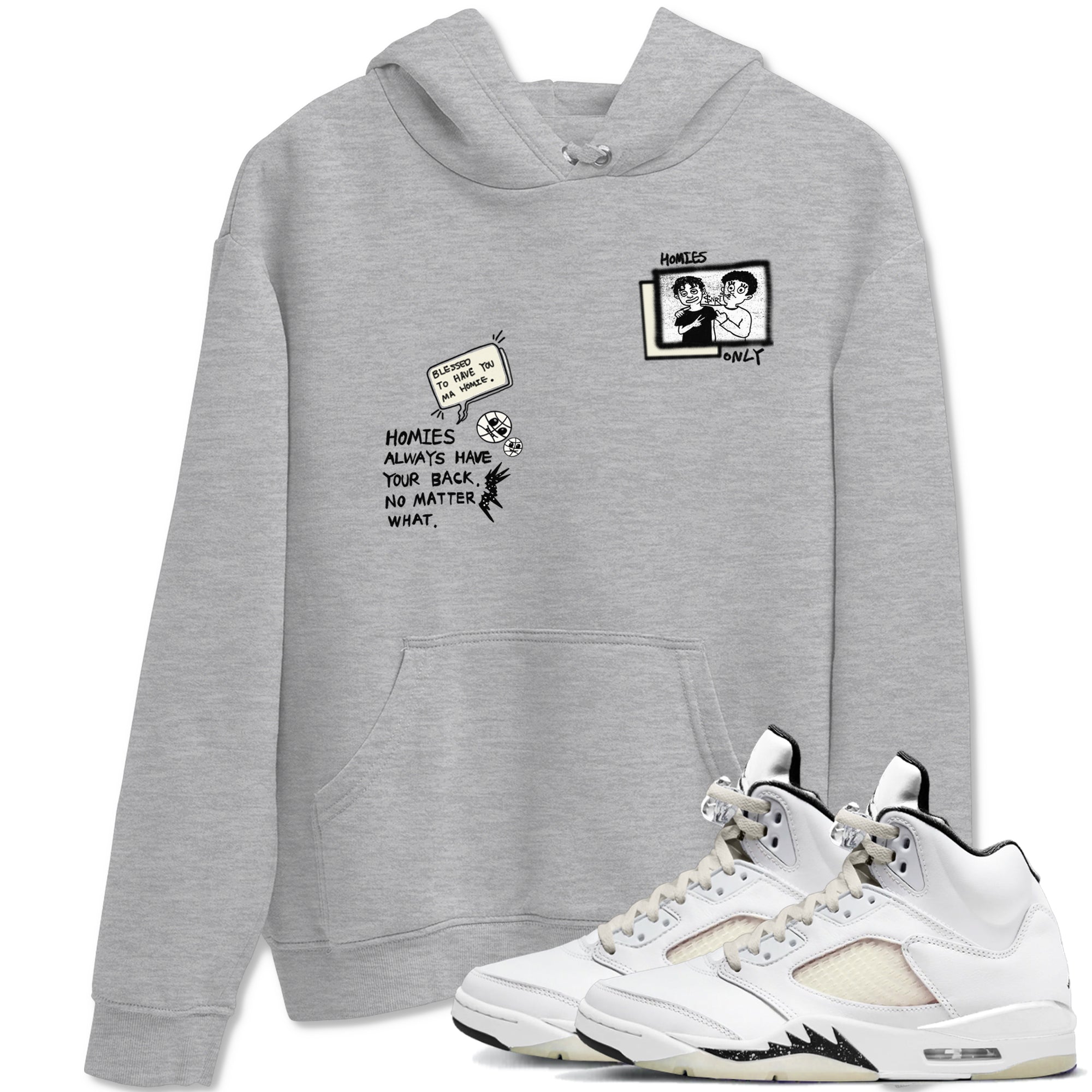 AJ5 Sail shirt to match jordans Homies Only sneaker tees Air Jordan 5 Sail Drip Gear Zone unisex cotton Heather Grey 1 crew neck shirt