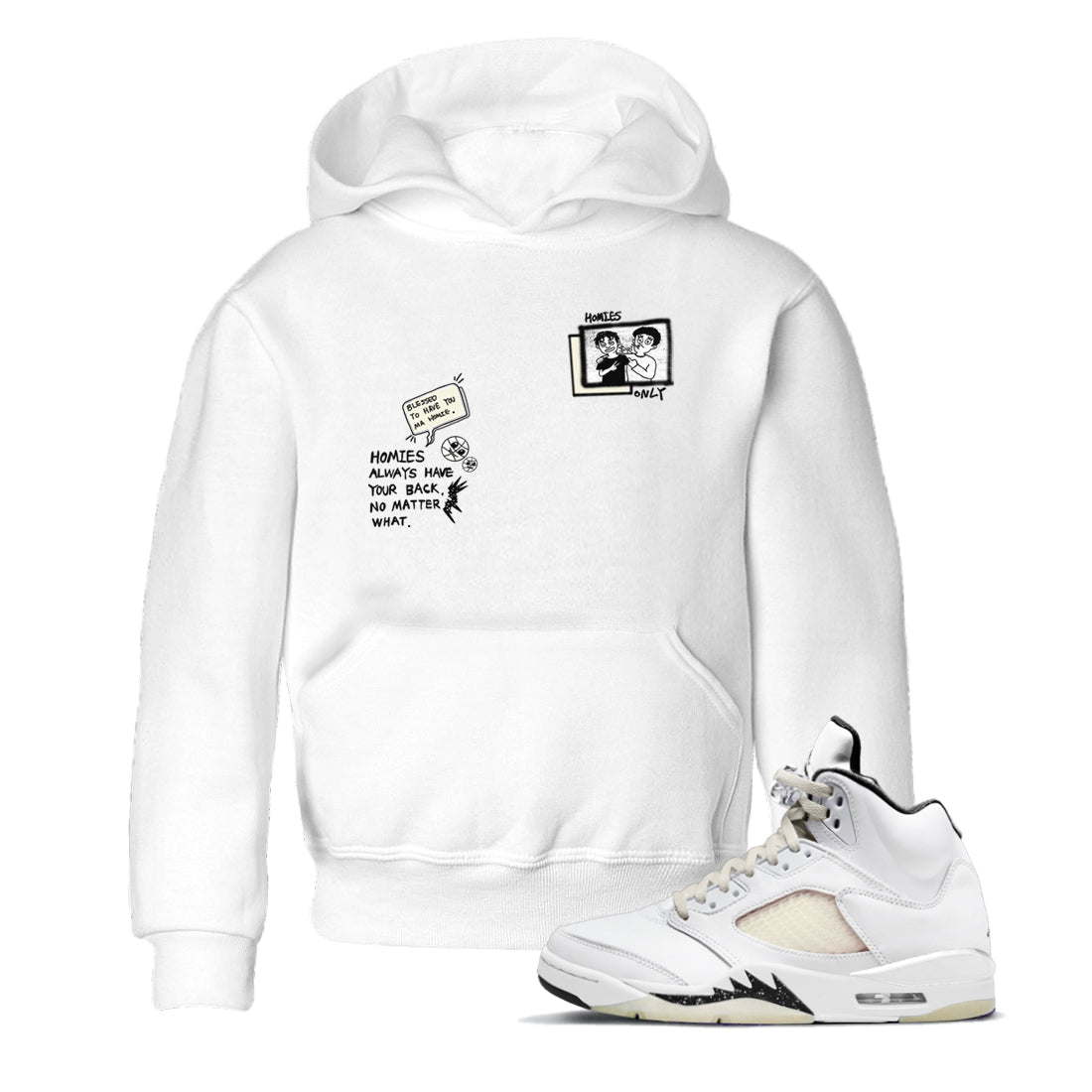 AJ5 Sail shirt to match jordans Homies Only sneaker tees Air Jordan 5 Sail Drip Gear Zone baby toddler White 1 cotton Shirt
