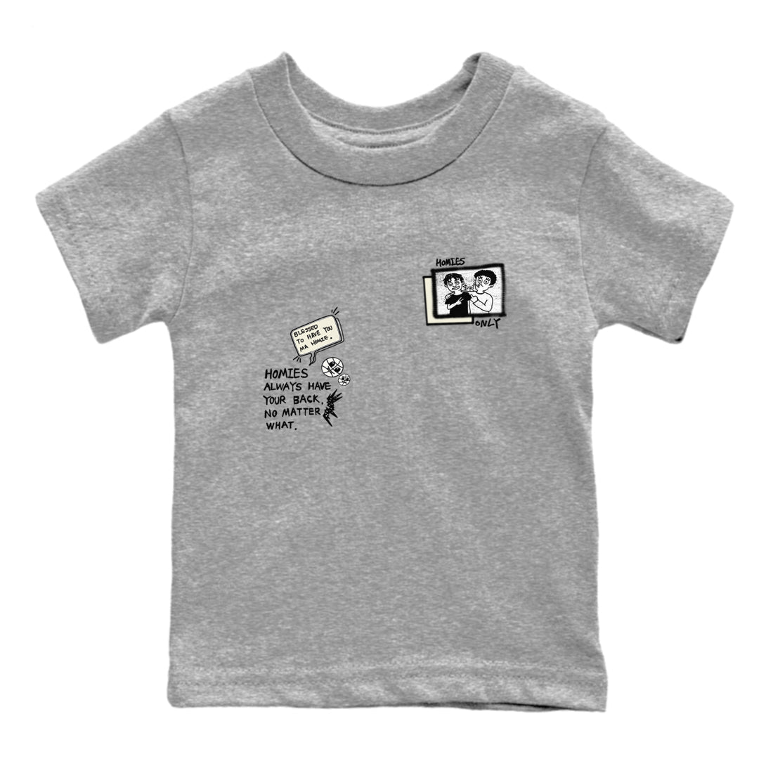 AJ5 Sail shirt to match jordans Homies Only sneaker tees Air Jordan 5 Sail Drip Gear Zone baby toddler Heather Grey 2 cotton Shirt