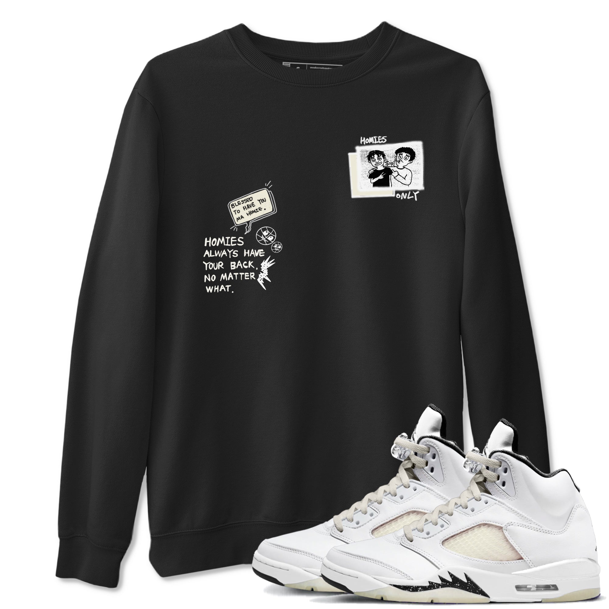 AJ5 Sail shirt to match jordans Homies Only sneaker tees Air Jordan 5 Sail Drip Gear Zone unisex cotton Black 1 crew neck shirt