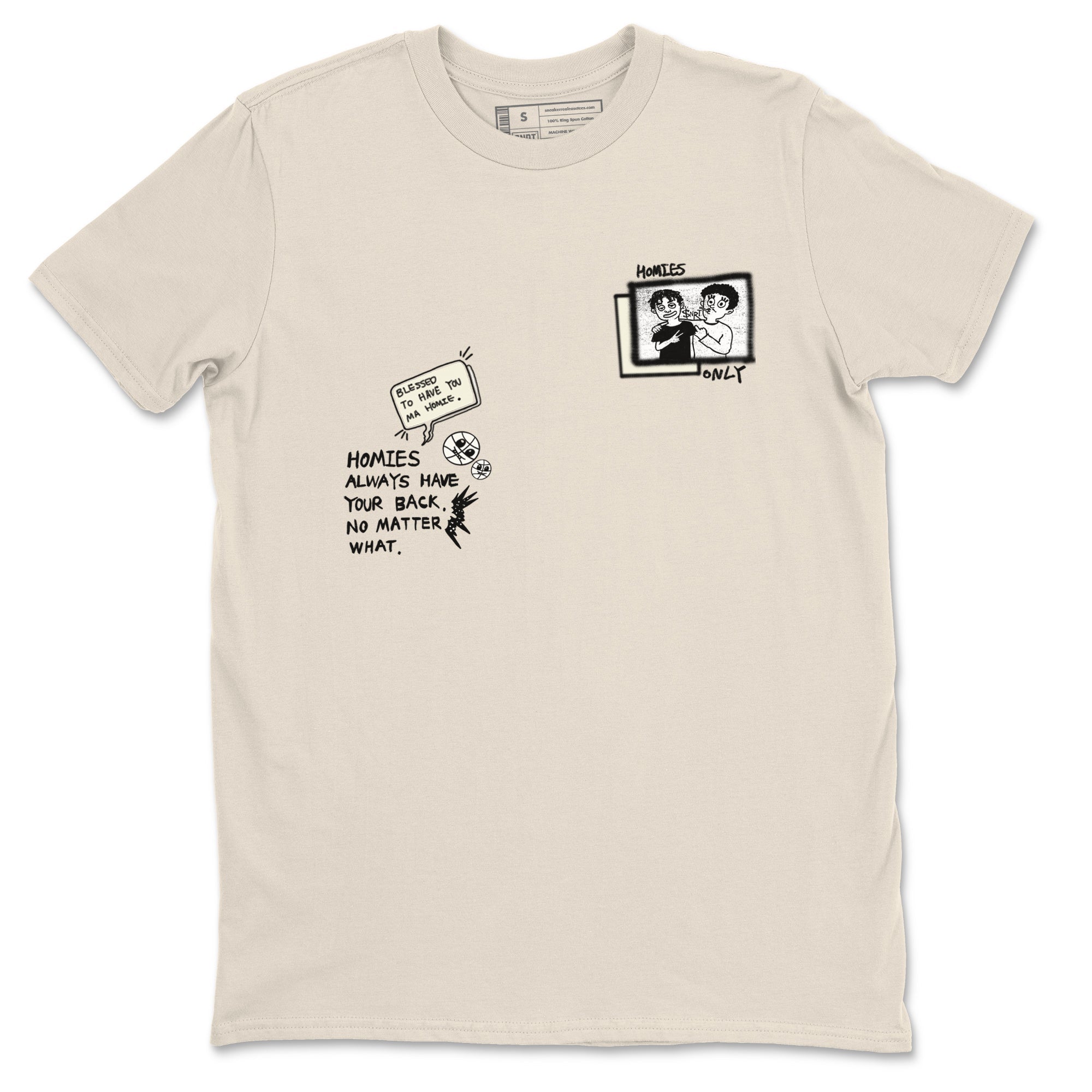 AJ5 Sail shirt to match jordans Homies Only sneaker tees Air Jordan 5 Sail Drip Gear Zone unisex cotton Natural 2 crew neck shirt