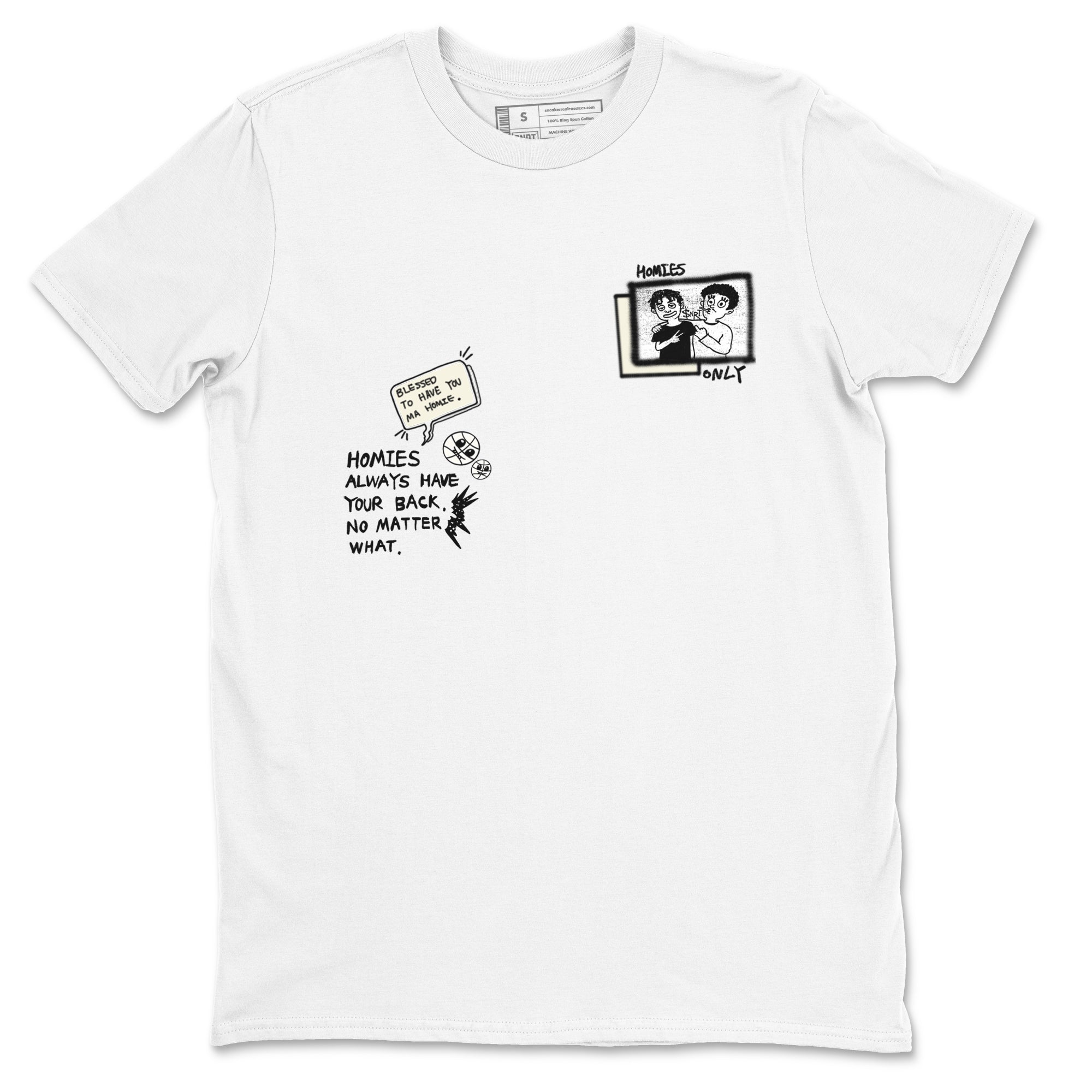 AJ5 Sail shirt to match jordans Homies Only sneaker tees Air Jordan 5 Sail Drip Gear Zone unisex cotton White 2 crew neck shirt