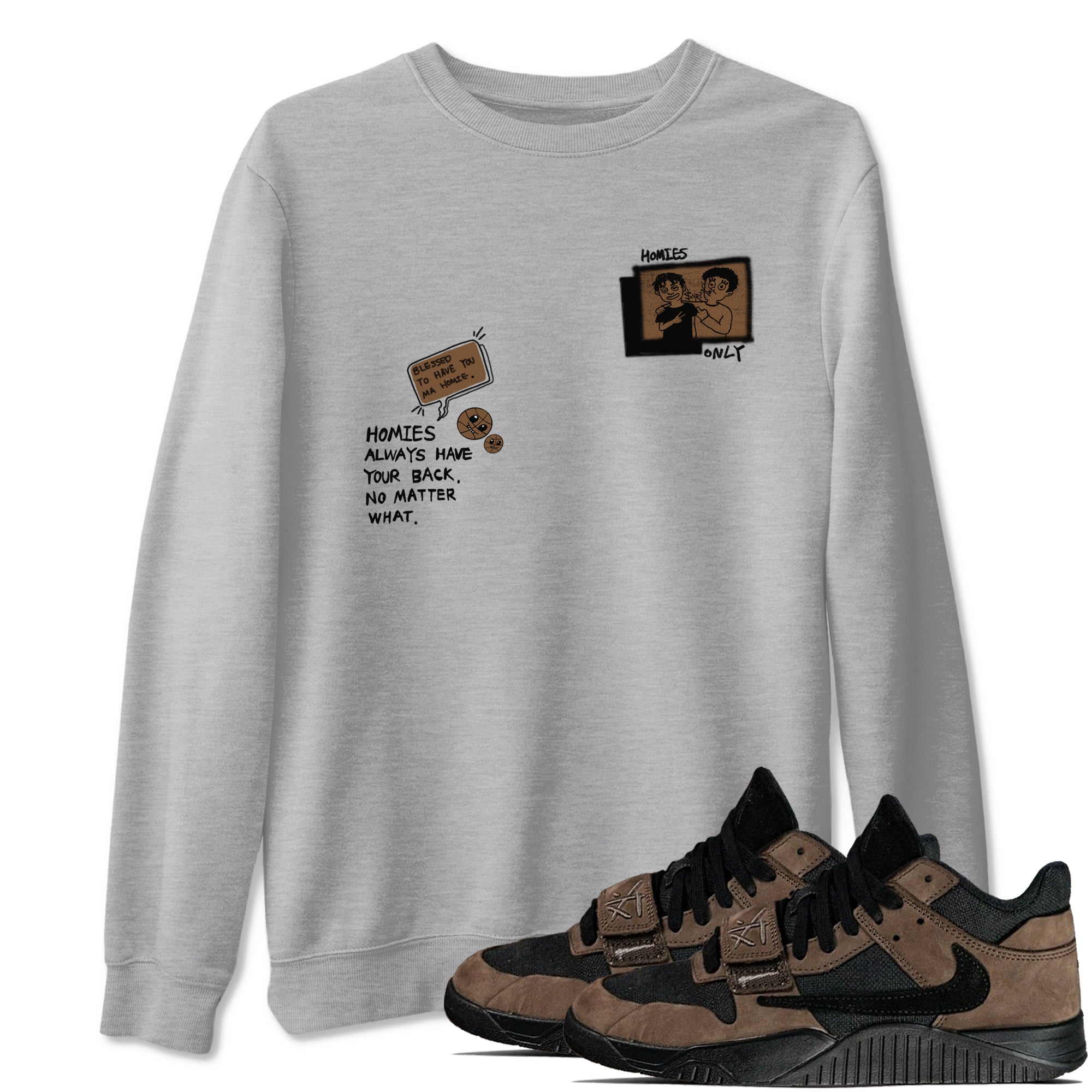 Jordan Jumpman Jack TR Travis Scott Dark Mocha shirts to match jordans Homies Only sneaker match tees Jordan Jumpman Jack Travis Scott Dark Mocha match shoes to clothes Drip Gear Zone unisex cotton Heather Grey 1 shirts
