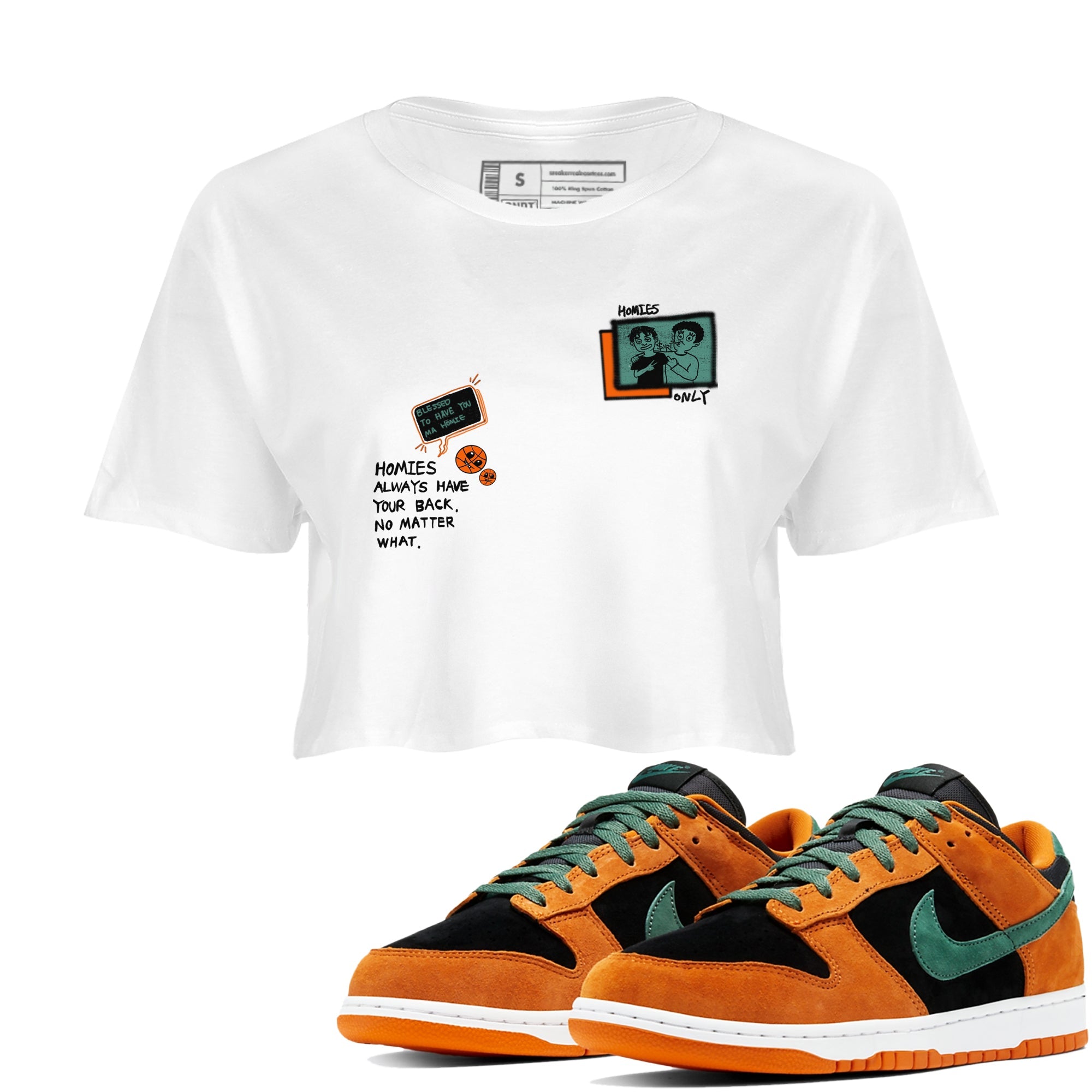Dunk Low Ceramic shirts to match jordans Homies Only sneaker match tees Dunk Ceramic match shoes to clothes Drip Gear Zone unisex cotton White 1 crop tee