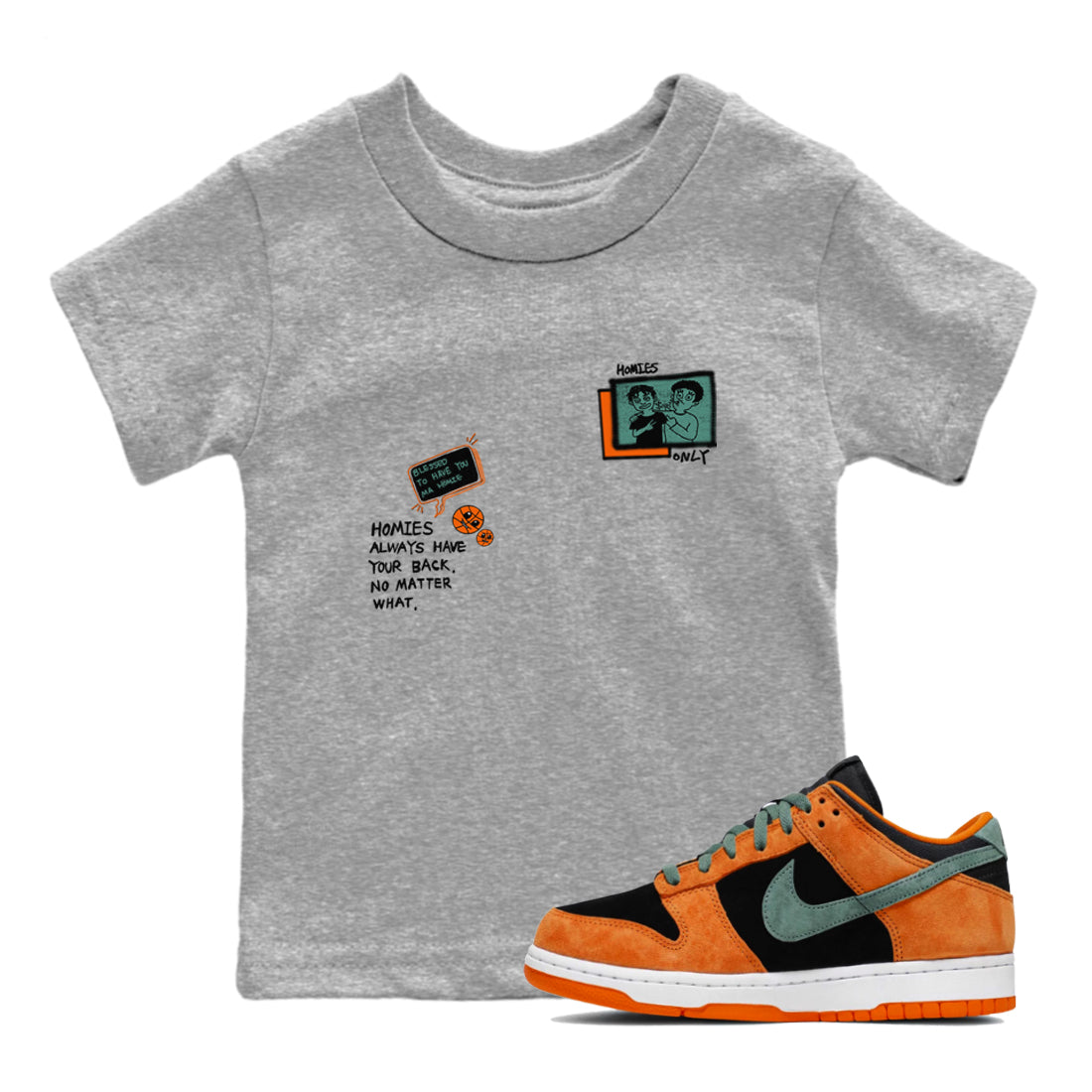 Dunk Low Ceramic shirts to match jordans Homies Only sneaker match tees Dunk Ceramic match shoes to clothes Drip Gear Zone Youth Baby Heather Grey 1 tee