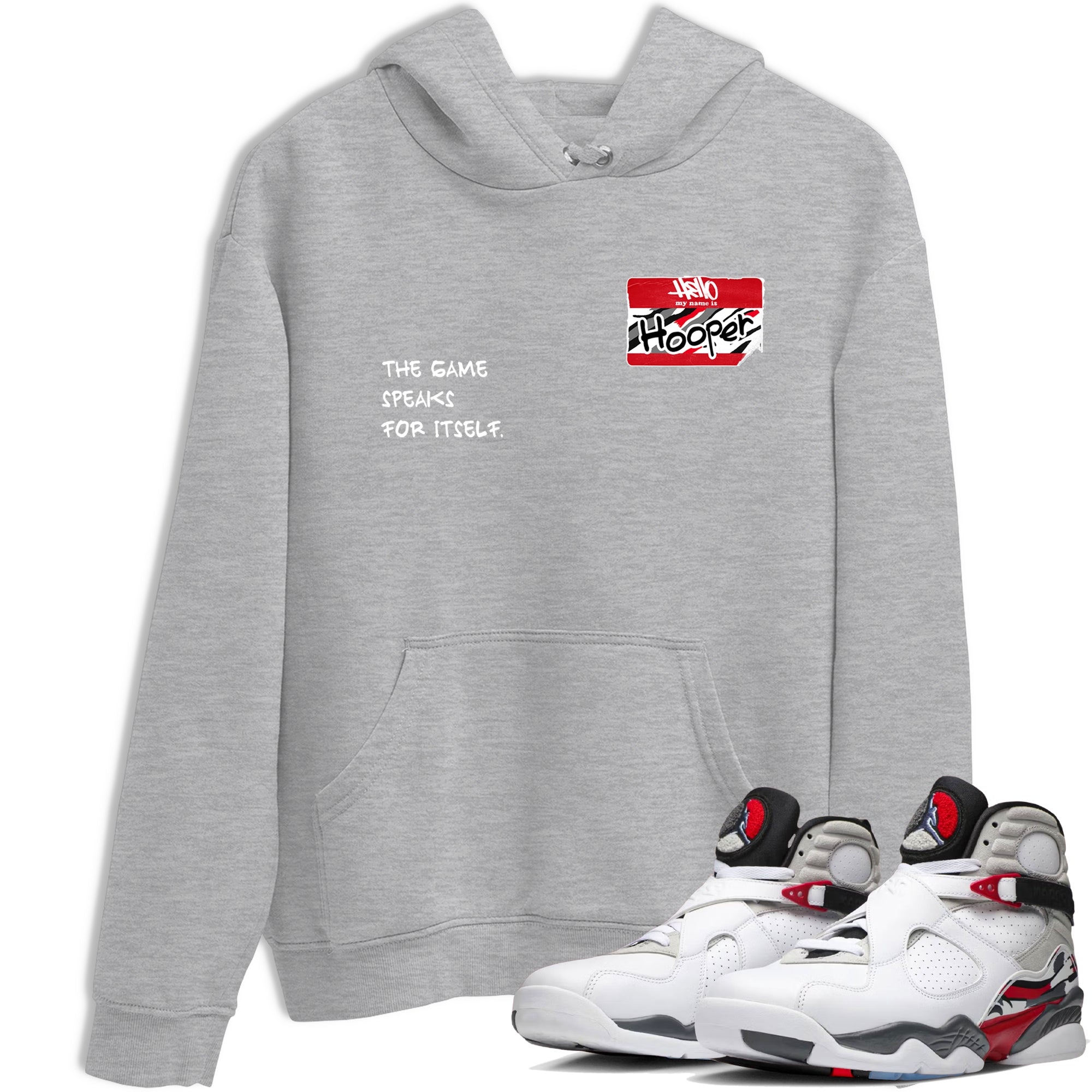 Sneaker Threads  Basketball Graphic T shirt Air Jordan 8 Bunny  Hooper Badge Graphic Tee Heather Grey 1. Perfect for Jordan releases 2025 colorways.