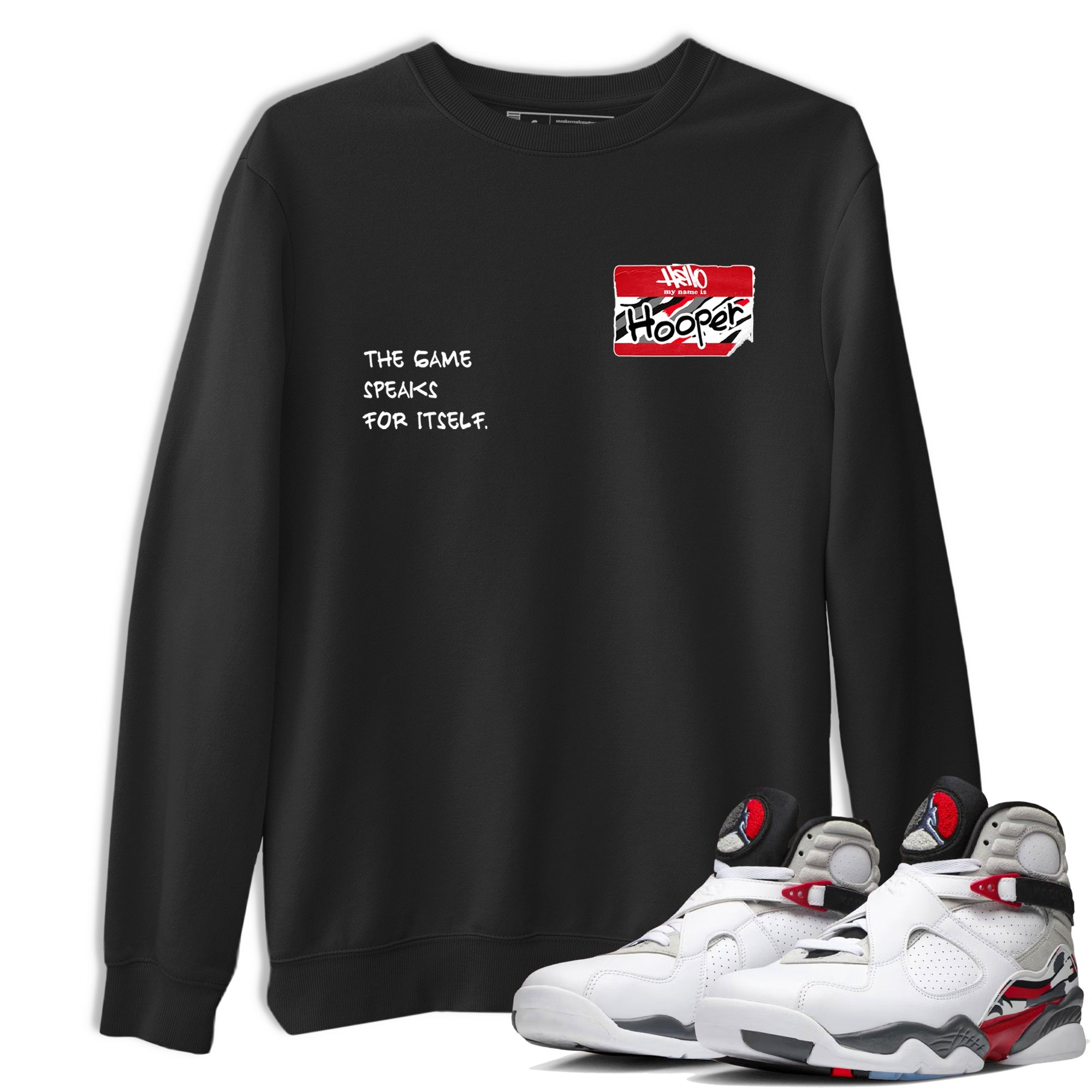 Sneaker Threads  Basketball Graphic T shirt Air Jordan 8 Bunny  Hooper Badge Graphic Tee Black 1. Perfect for Jordan releases 2025 colorways.
