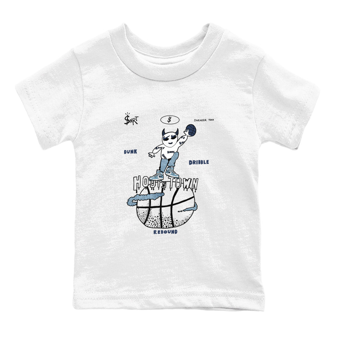 1s Denim shirts to match jordans Hoops Town sneaker match tees Air Jordan 1 Denim Drip Gear Zone streetwear brand Baby and Youth White 2 cotton tee
