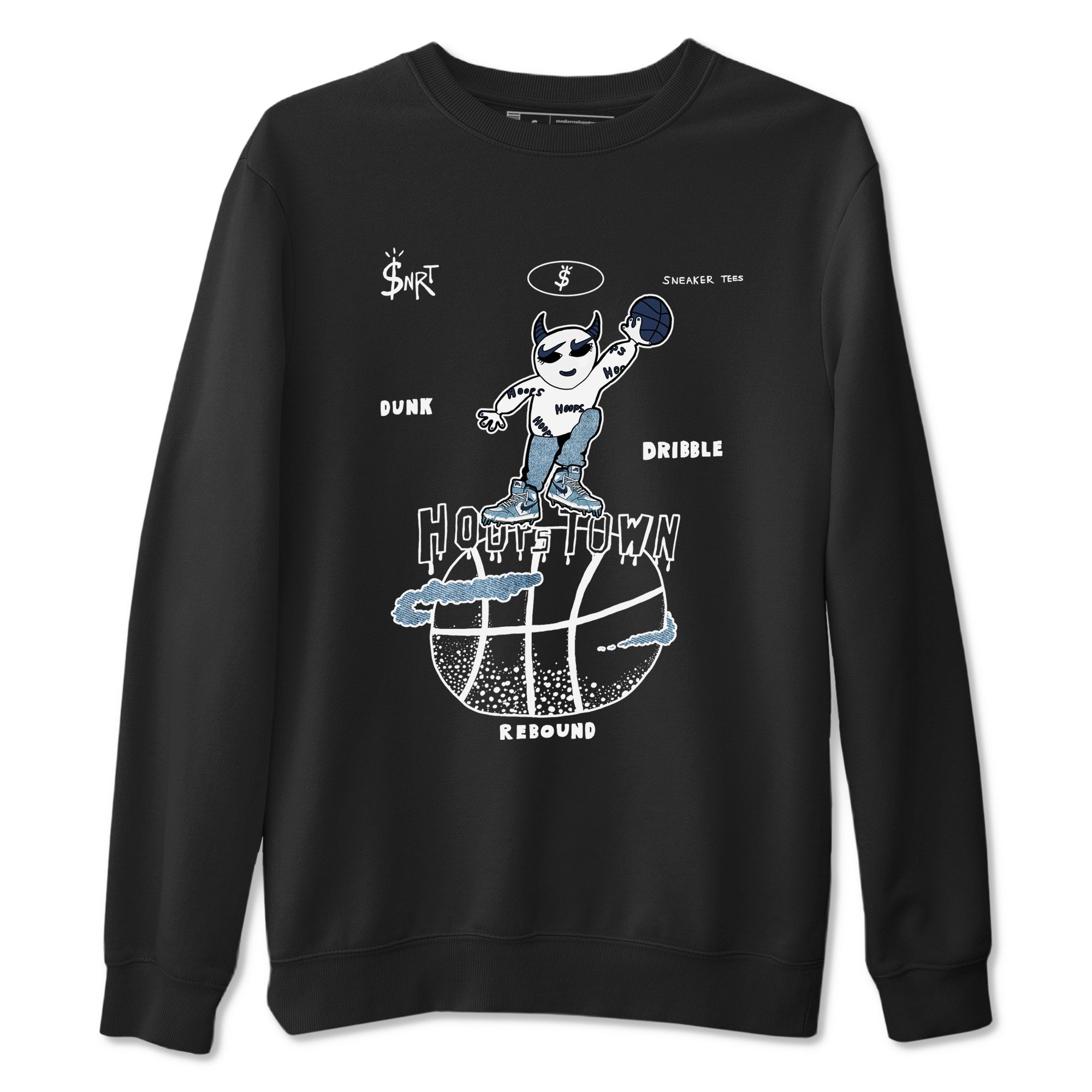 1s Denim shirts to match jordans Hoops Town sneaker match tees Air Jordan 1 Denim Drip Gear Zone streetwear brand Black 2 unisex cotton tee