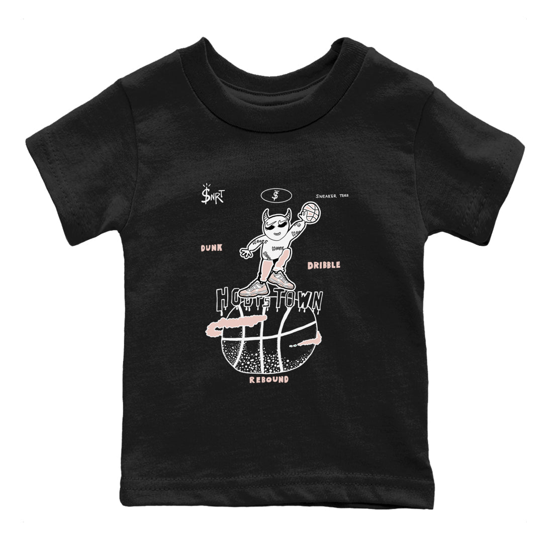 AJ11 Legend Pink shirts to match jordans Hoops Town sneaker match tees Air Jordan 11 Legend Pink Drip Gear Zone streetwear brand Baby and Youth Black 2 cotton tee