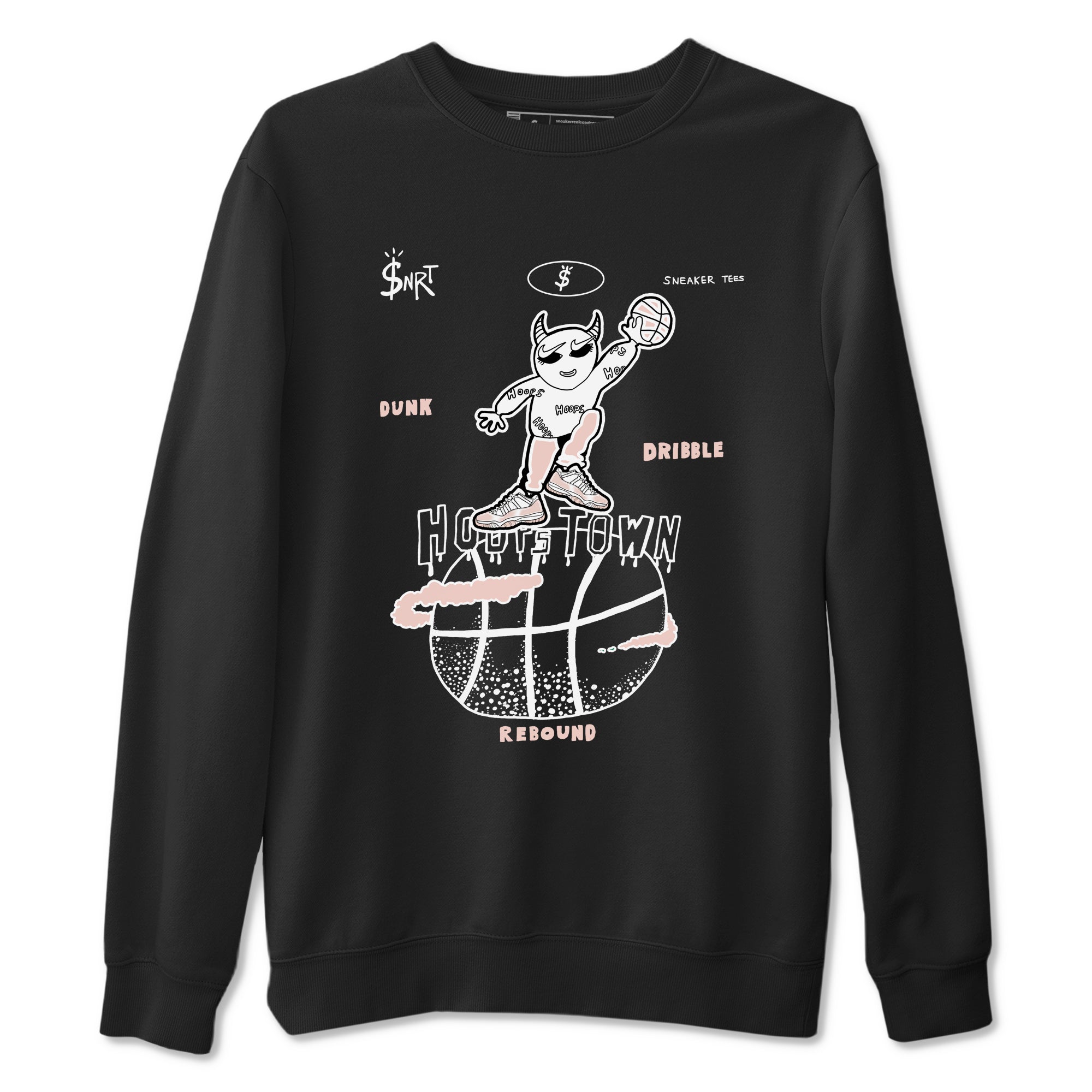 AJ11 Legend Pink shirts to match jordans Hoops Town sneaker match tees Air Jordan 11 Legend Pink Drip Gear Zone streetwear brand Black 2 unisex cotton tee