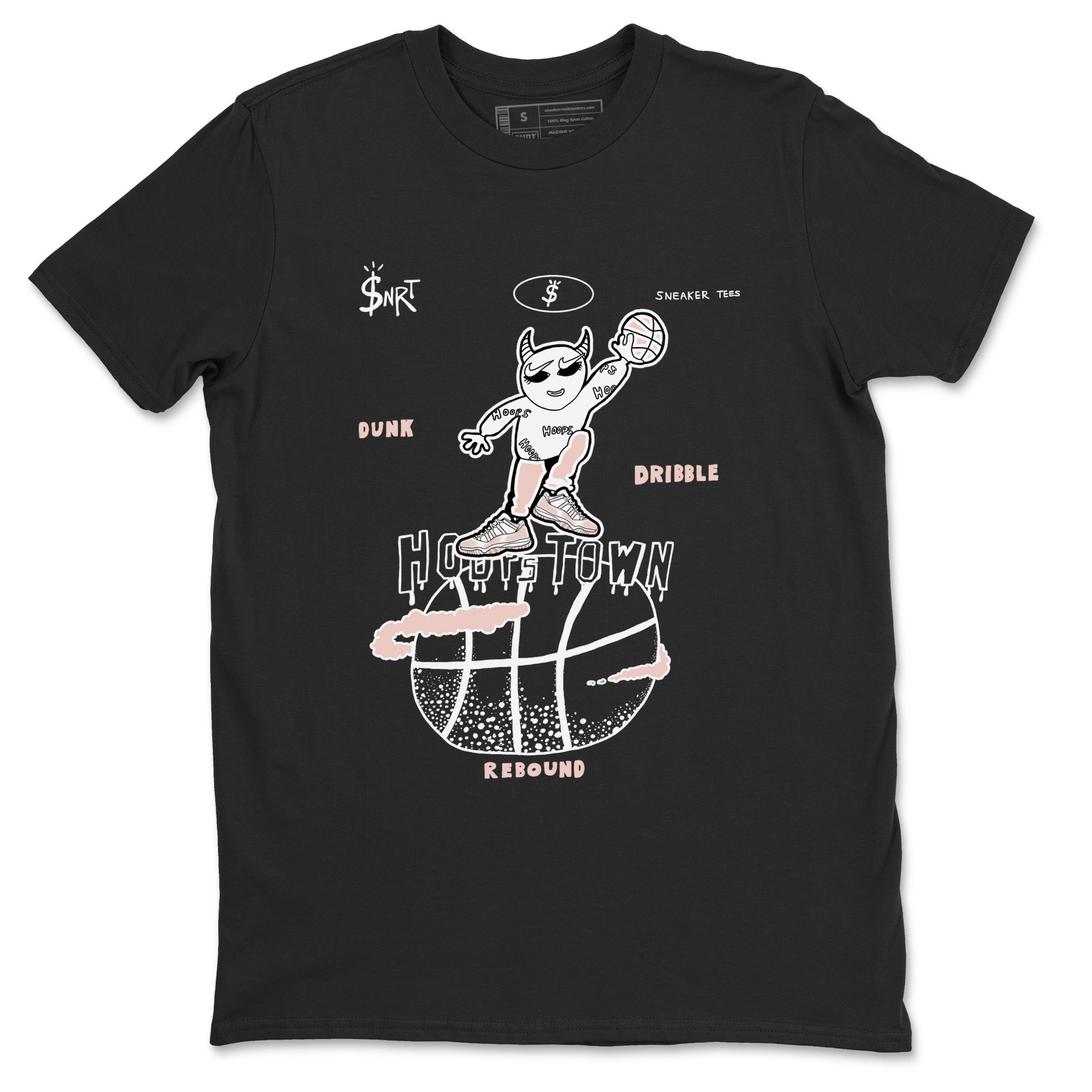 AJ11 Legend Pink shirts to match jordans Hoops Town sneaker match tees Air Jordan 11 Legend Pink Drip Gear Zone streetwear brand Black 2 unisex cotton tee