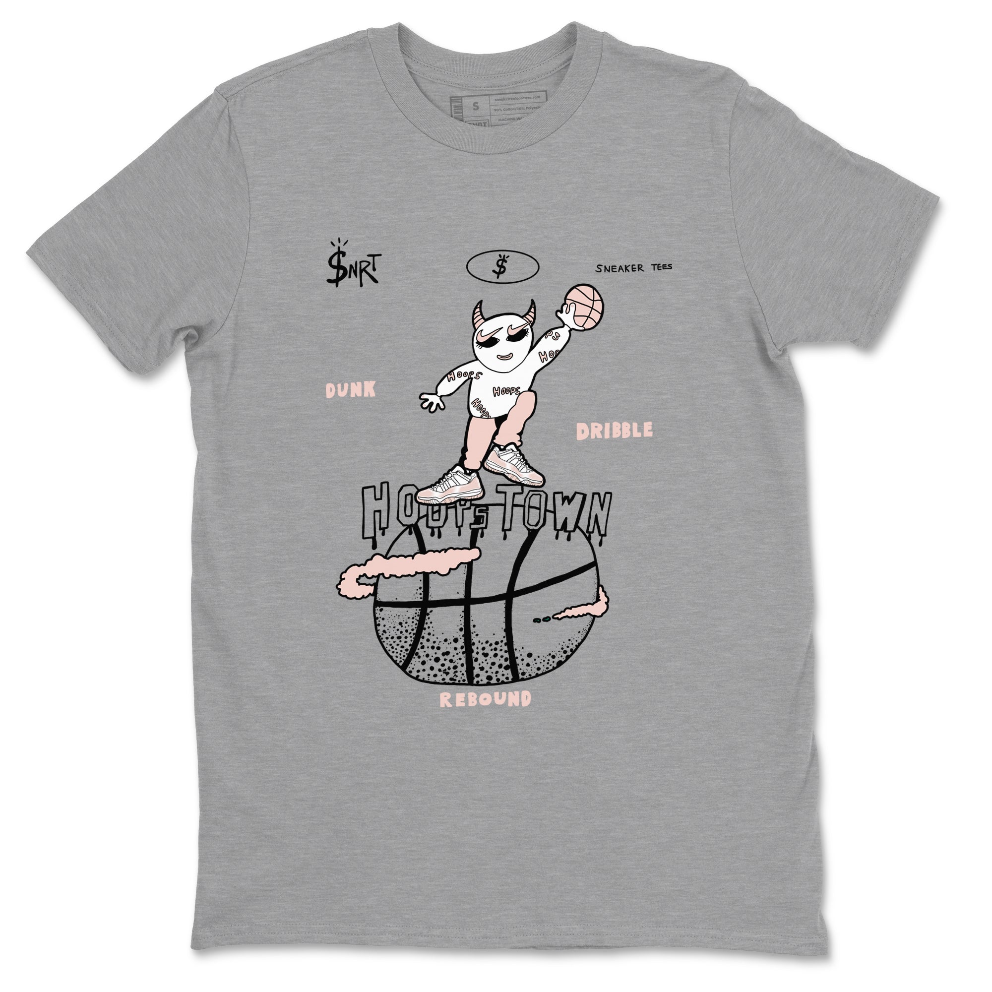 AJ11 Legend Pink shirts to match jordans Hoops Town sneaker match tees Air Jordan 11 Legend Pink Drip Gear Zone streetwear brand Heather Grey 2 unisex cotton tee