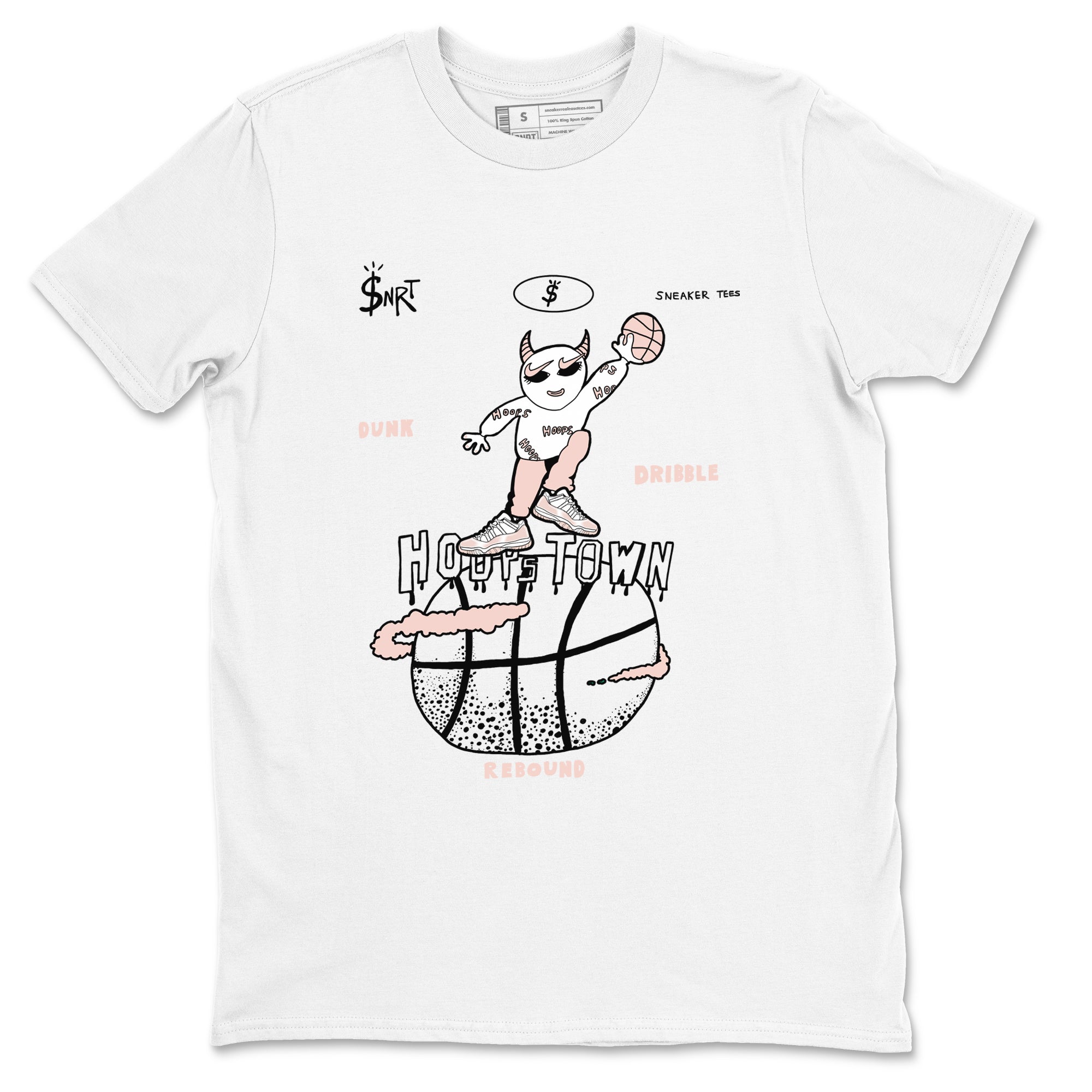 AJ11 Legend Pink shirts to match jordans Hoops Town sneaker match tees Air Jordan 11 Legend Pink Drip Gear Zone streetwear brand White 2 unisex cotton tee