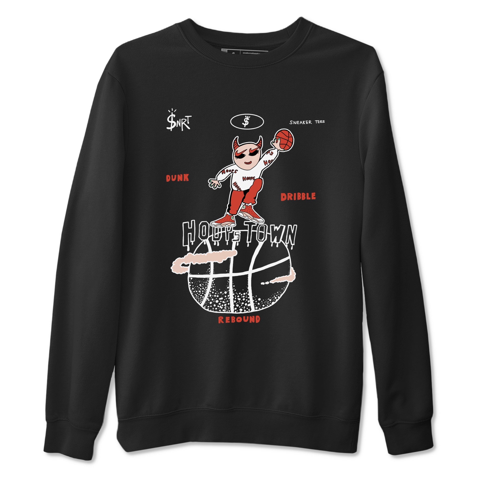 13s Dune Red shirts to match jordans Hoops Town sneaker match tees Air Jordan 13 Dune Red Drip Gear Zone streetwear brand Black 2 unisex cotton tee