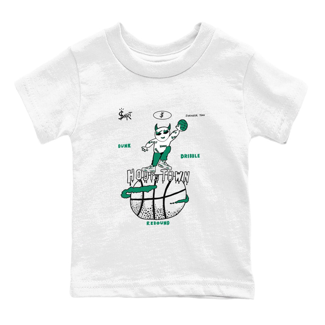4s Oxidized Green shirts to match jordans Hoops Town sneaker match tees Air Jordan 4 Oxidized Green Drip Gear Zone streetwear brand Baby and Youth White 2 cotton tee