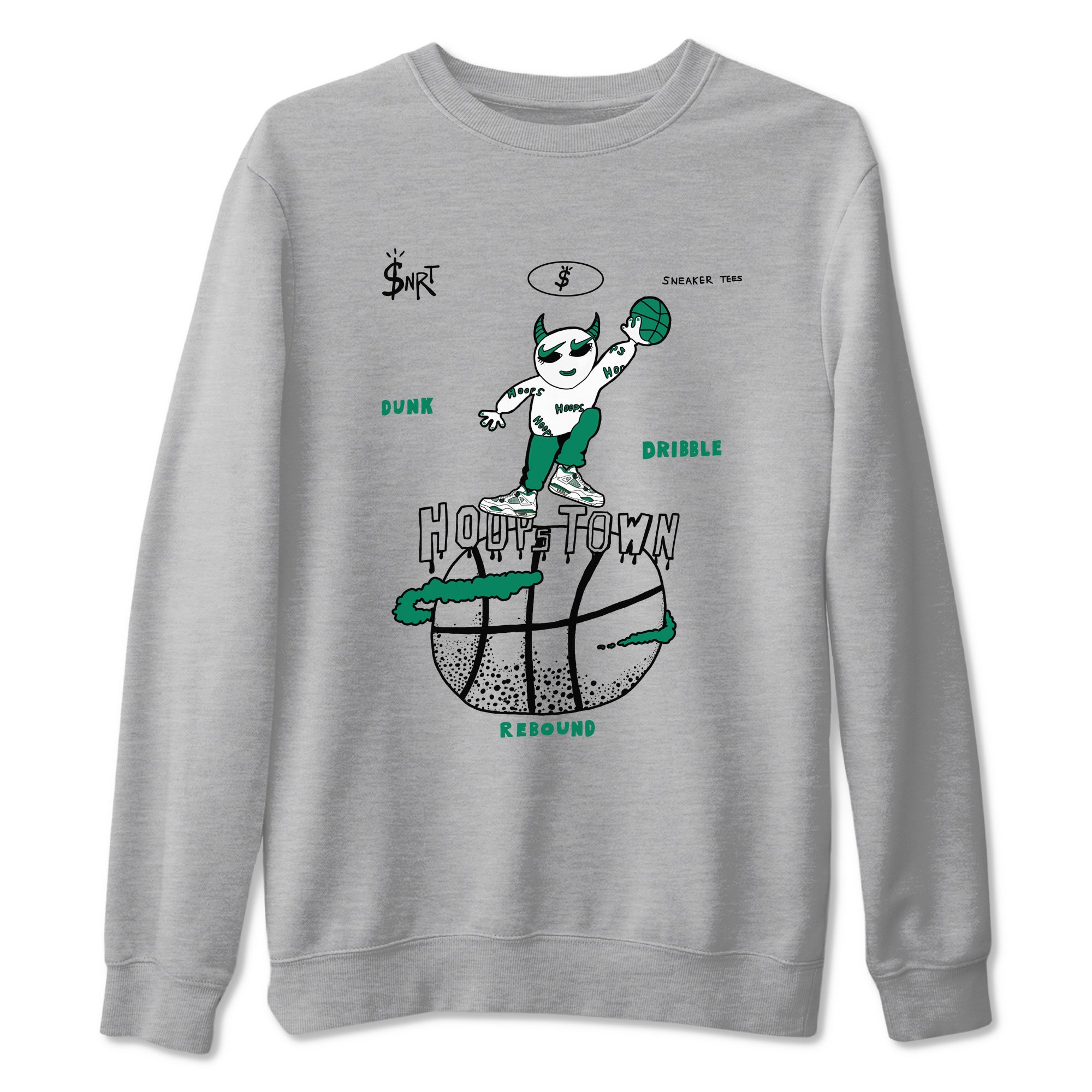 4s Oxidized Green shirts to match jordans Hoops Town sneaker match tees Air Jordan 4 Oxidized Green Drip Gear Zone streetwear brand Heather Grey 2 unisex cotton tee