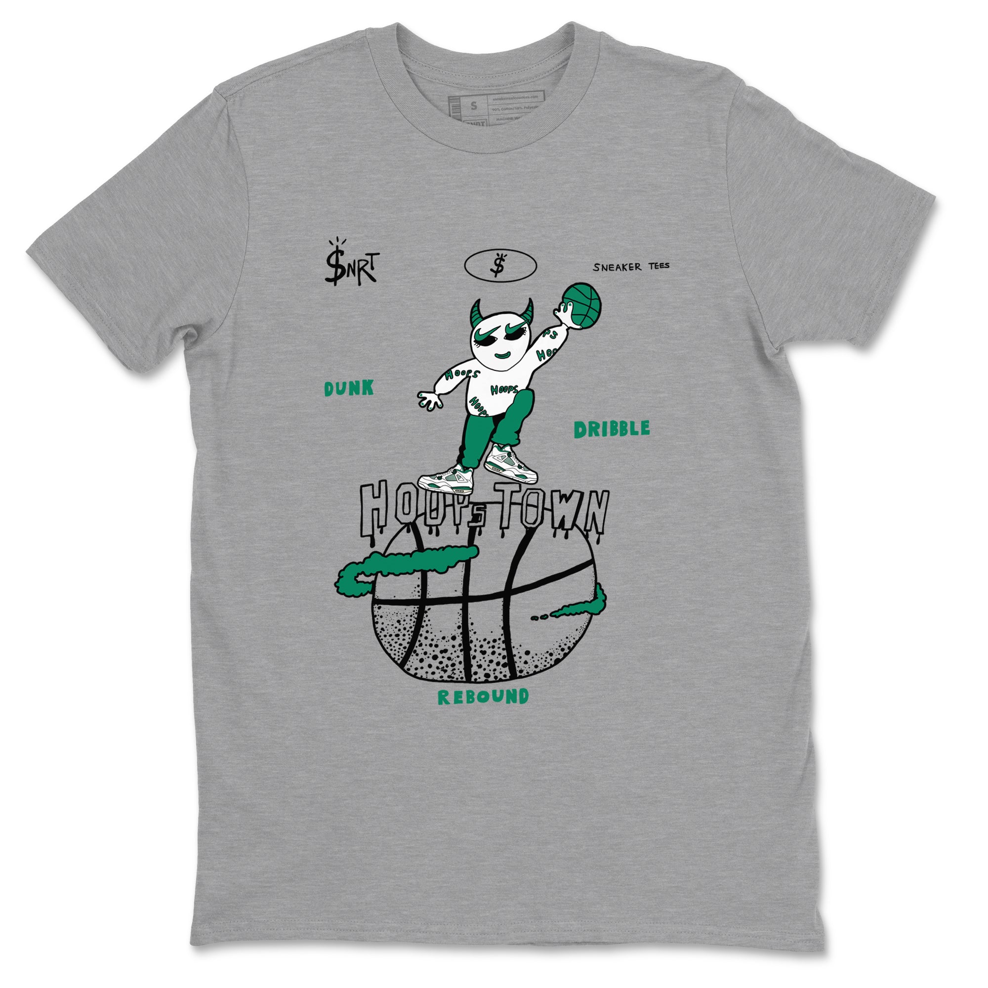 4s Oxidized Green shirts to match jordans Hoops Town sneaker match tees Air Jordan 4 Oxidized Green Drip Gear Zone streetwear brand Heather Grey 2 unisex cotton tee