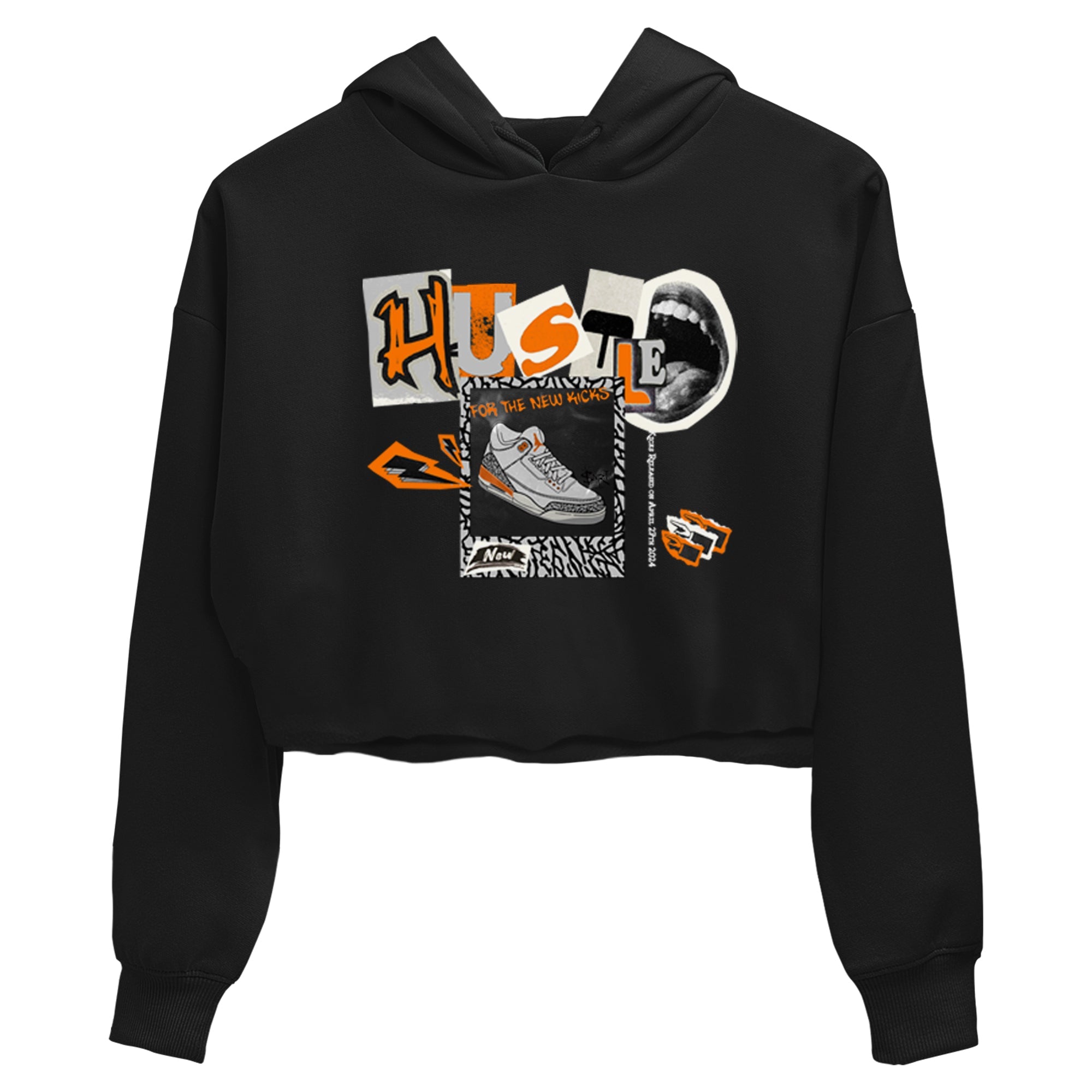 3s Georgia Peach shirt to match jordans Hustle For The New Kicks sneaker tees Air Jordan 3 Georgia Peach Drip Gear Zone Black 2 crop length shirt