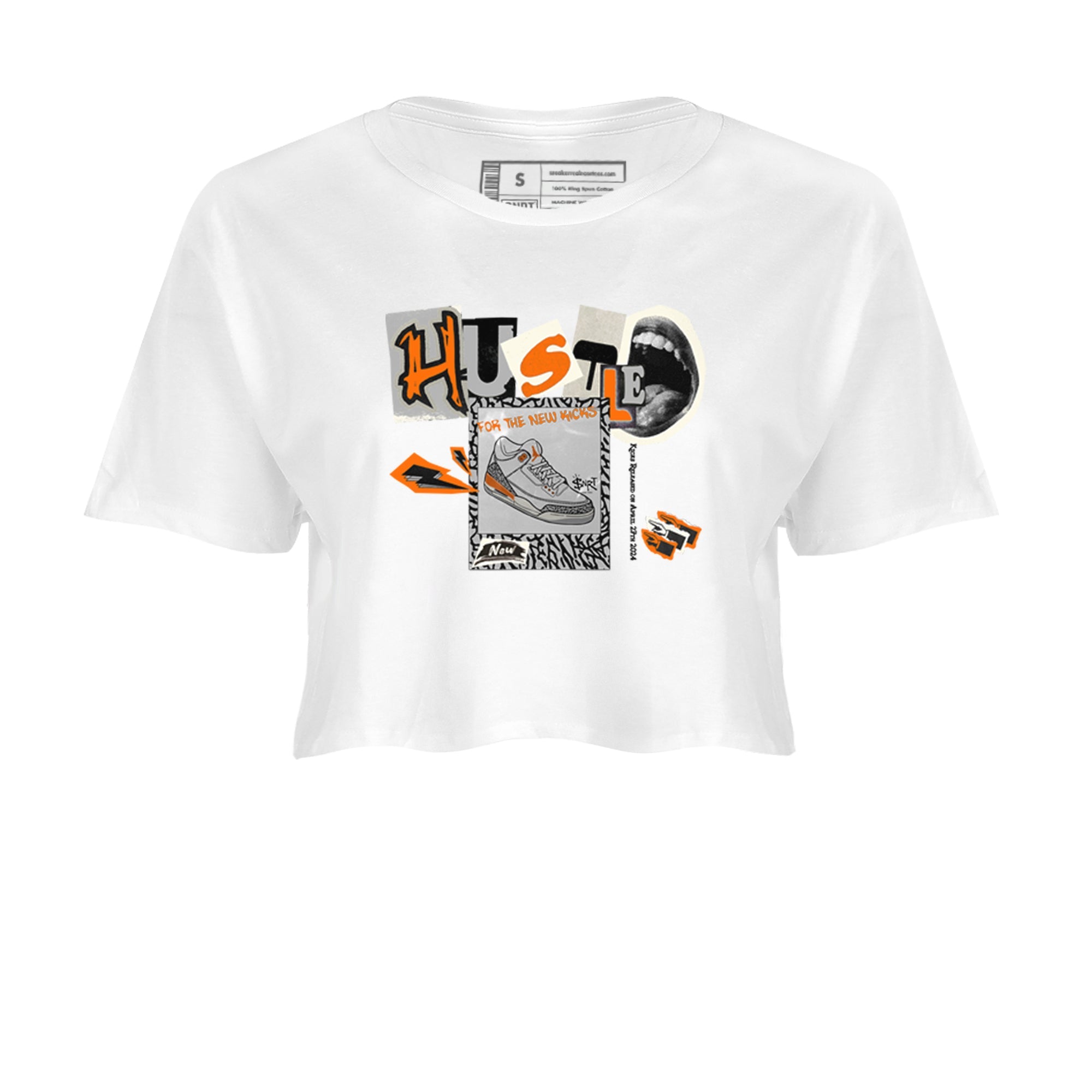 3s Georgia Peach shirt to match jordans Hustle For The New Kicks sneaker tees Air Jordan 3 Georgia Peach Drip Gear Zone White 2 crop length shirt