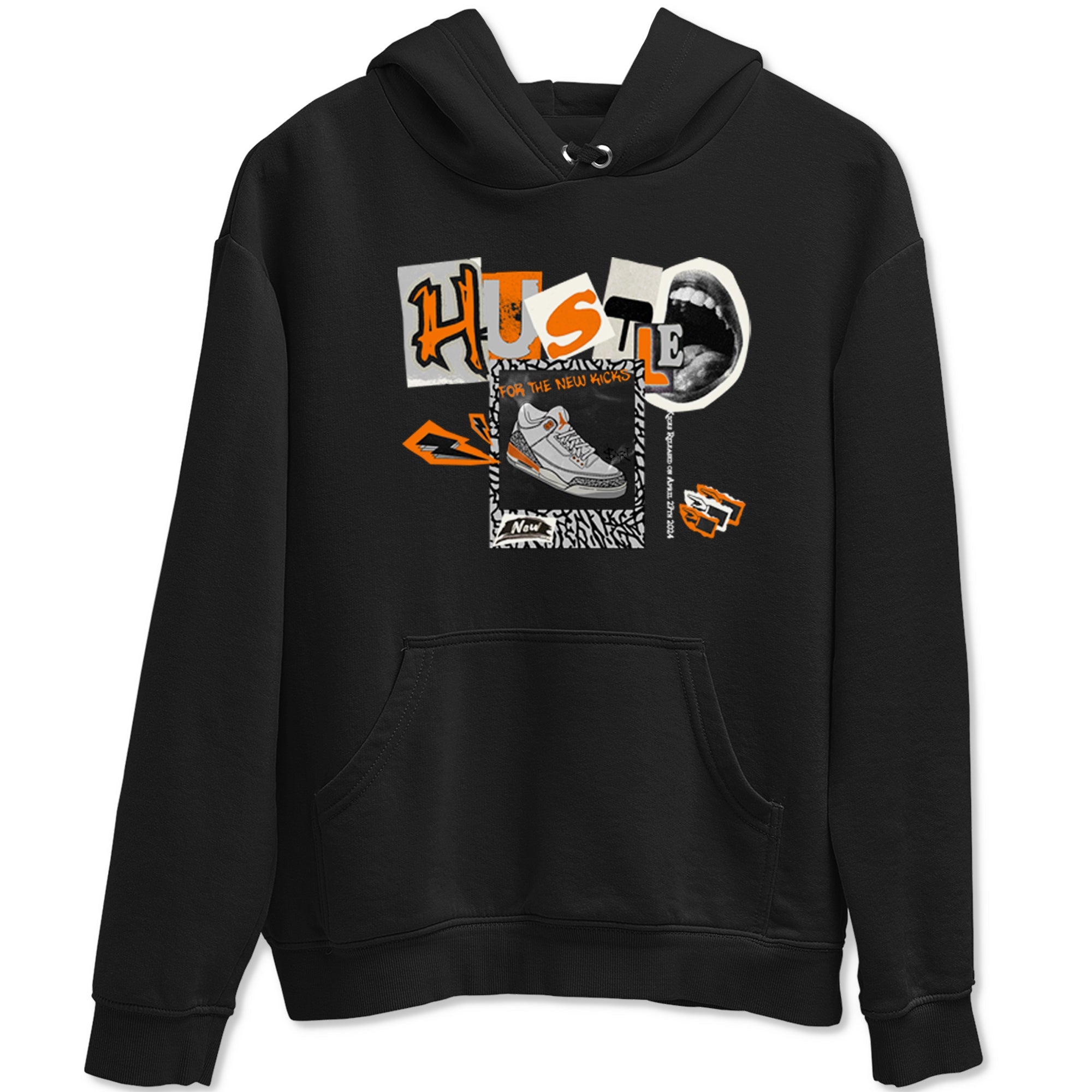 3s Georgia Peach shirt to match jordans Hustle For The New Kicks sneaker tees Air Jordan 3 Georgia Peach Drip Gear Zone unisex cotton Black 2 crew neck shirt
