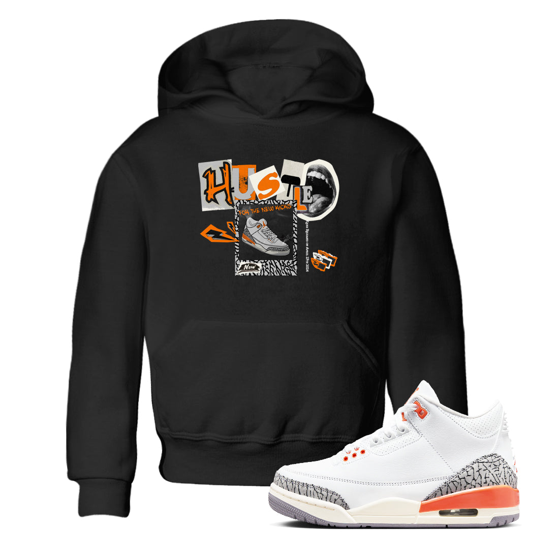 3s Georgia Peach shirt to match jordans Hustle For The New Kicks sneaker tees Air Jordan 3 Georgia Peach Drip Gear Zone baby toddler Black 1 cotton Shirt