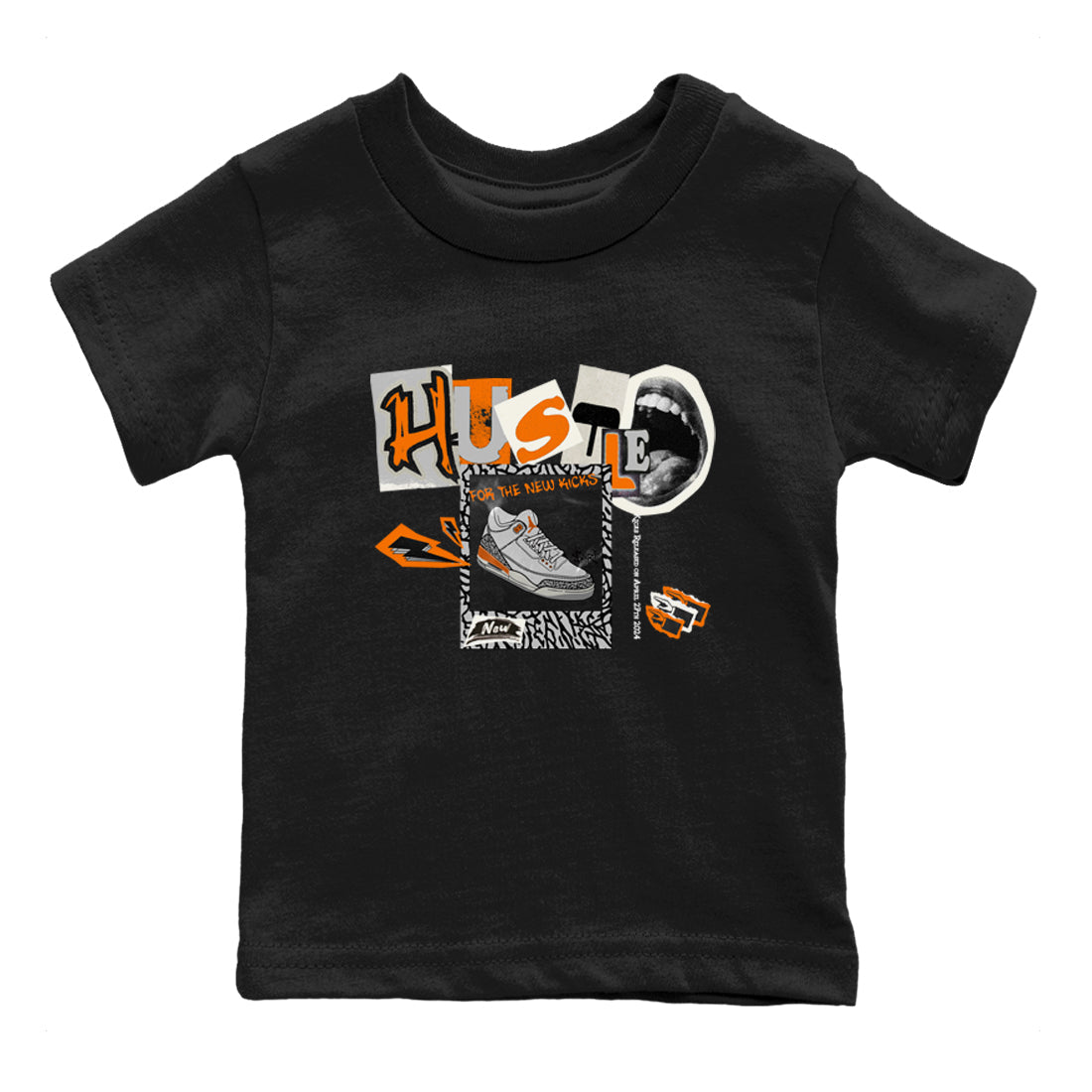 3s Georgia Peach shirt to match jordans Hustle For The New Kicks sneaker tees Air Jordan 3 Georgia Peach Drip Gear Zone baby toddler Black 2 cotton Shirt